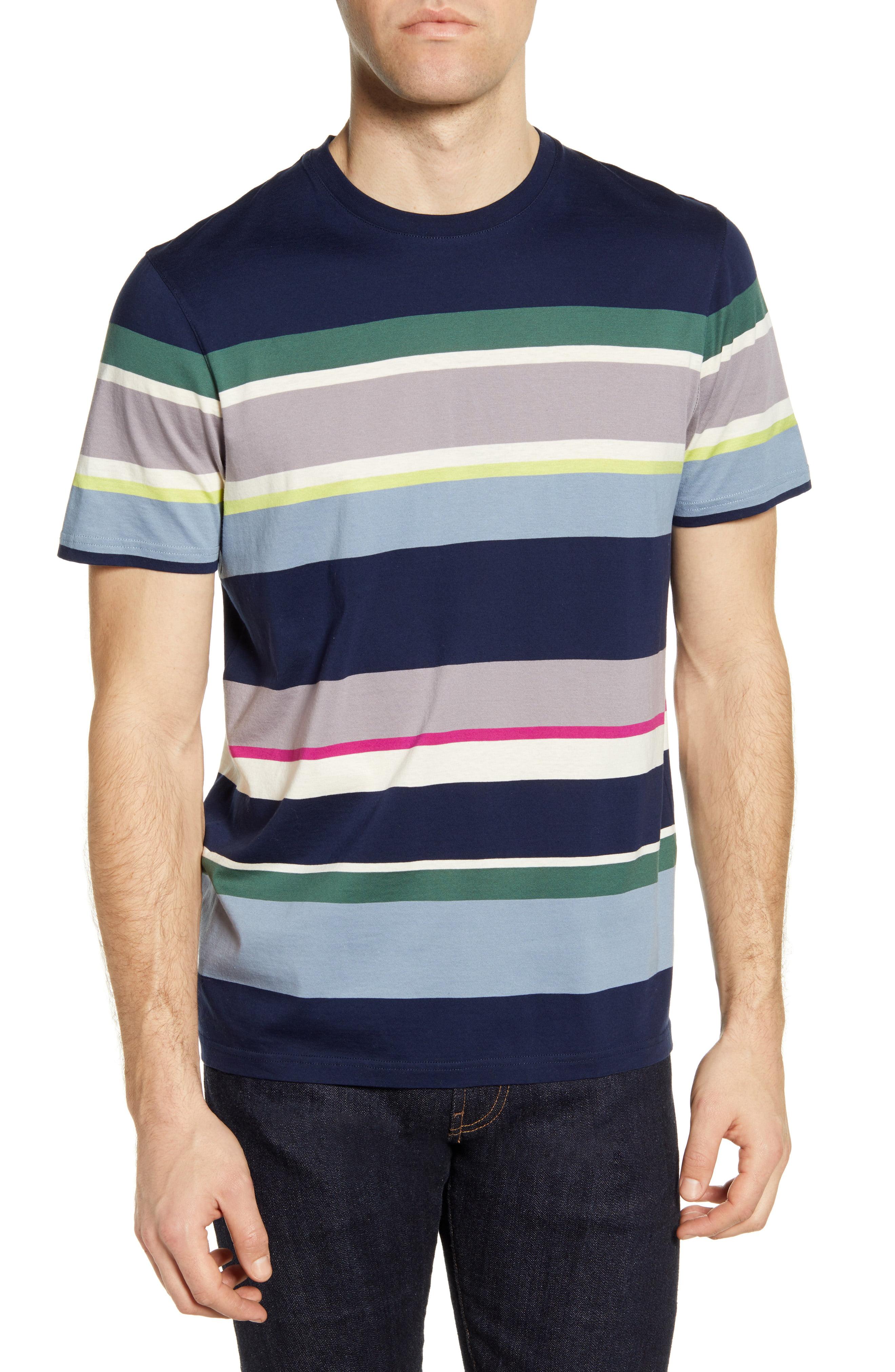 Ted Baker Cotton Mixed Stripe T-shirt in Navy (Blue) for Men - Lyst