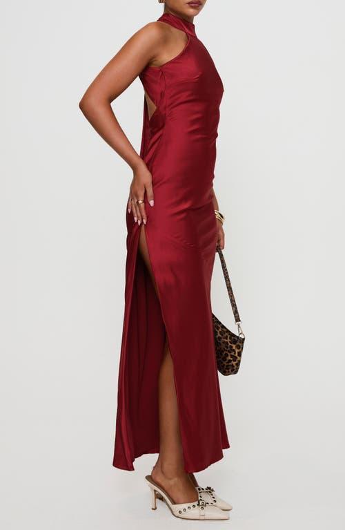 Princess Polly Mordecai Tie Back Satin Maxi Dress in Red | Lyst