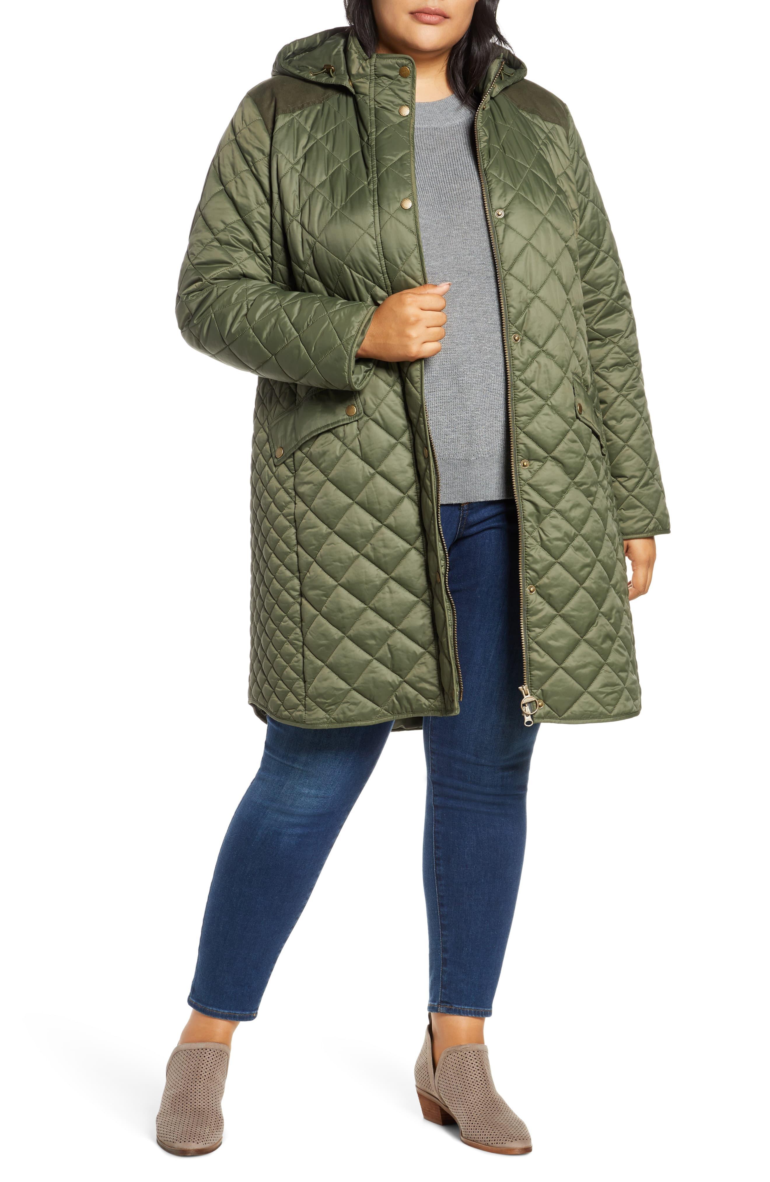 Barbour Burne Quilted Coat in Olive 