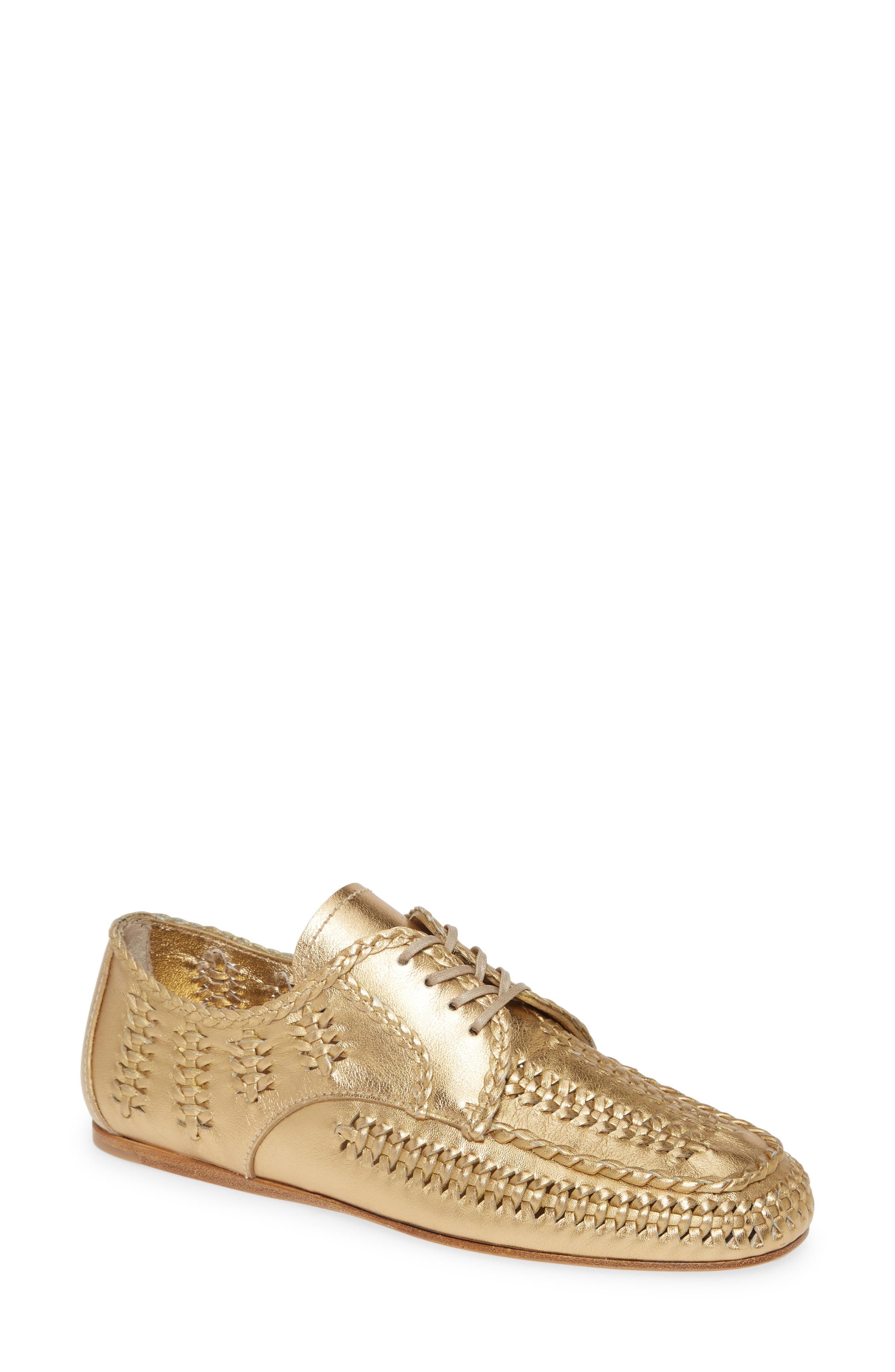prada gold loafers