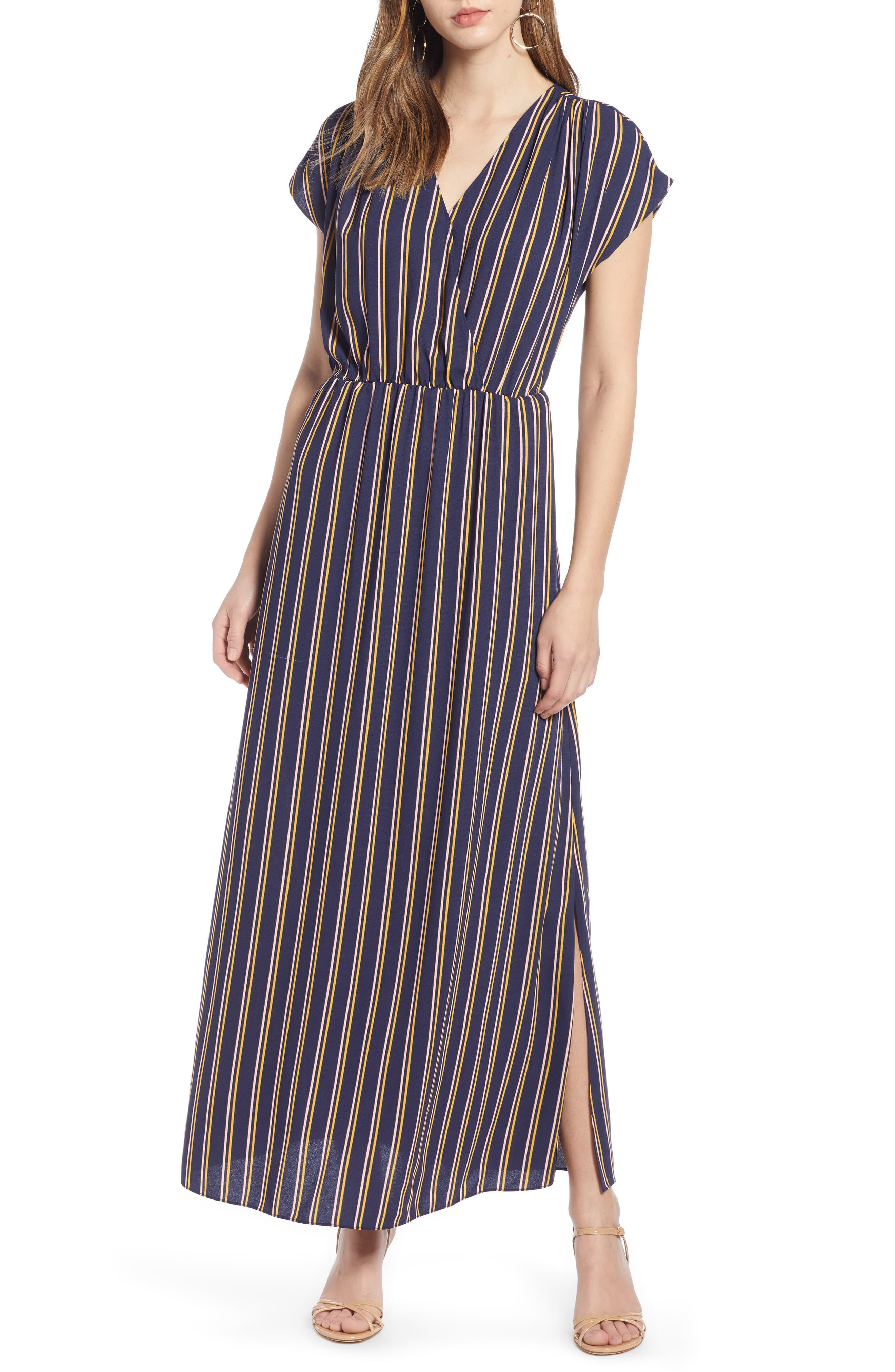 halogen v neck maxi dress