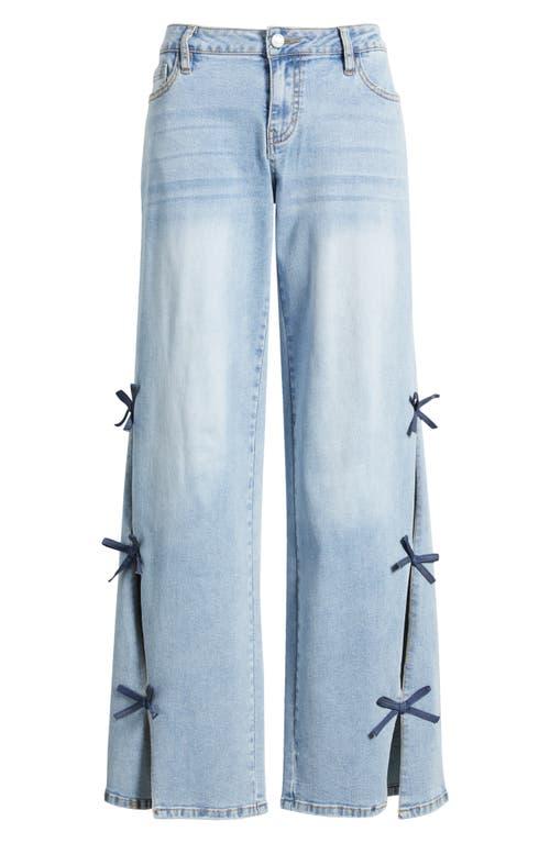 PTCL Low Rise Bow Side Slit Wide Leg Jeans in Blue | Lyst