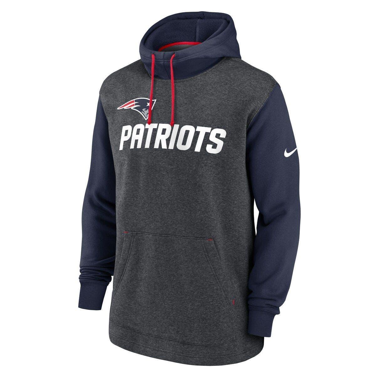 Nike Heathered Charcoal/navy New England Patriots Surrey Legacy Pullover  Hoodie in Blue for Men