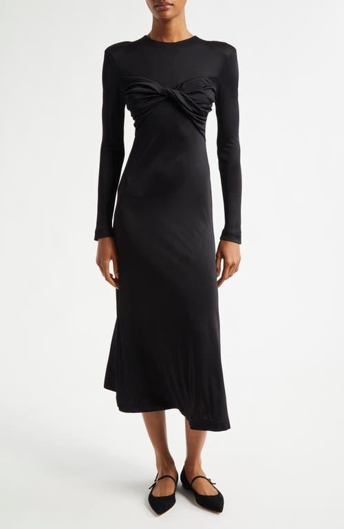 FARM Rio Twisted Cup Long Sleeve Midi Dress in Black | Lyst