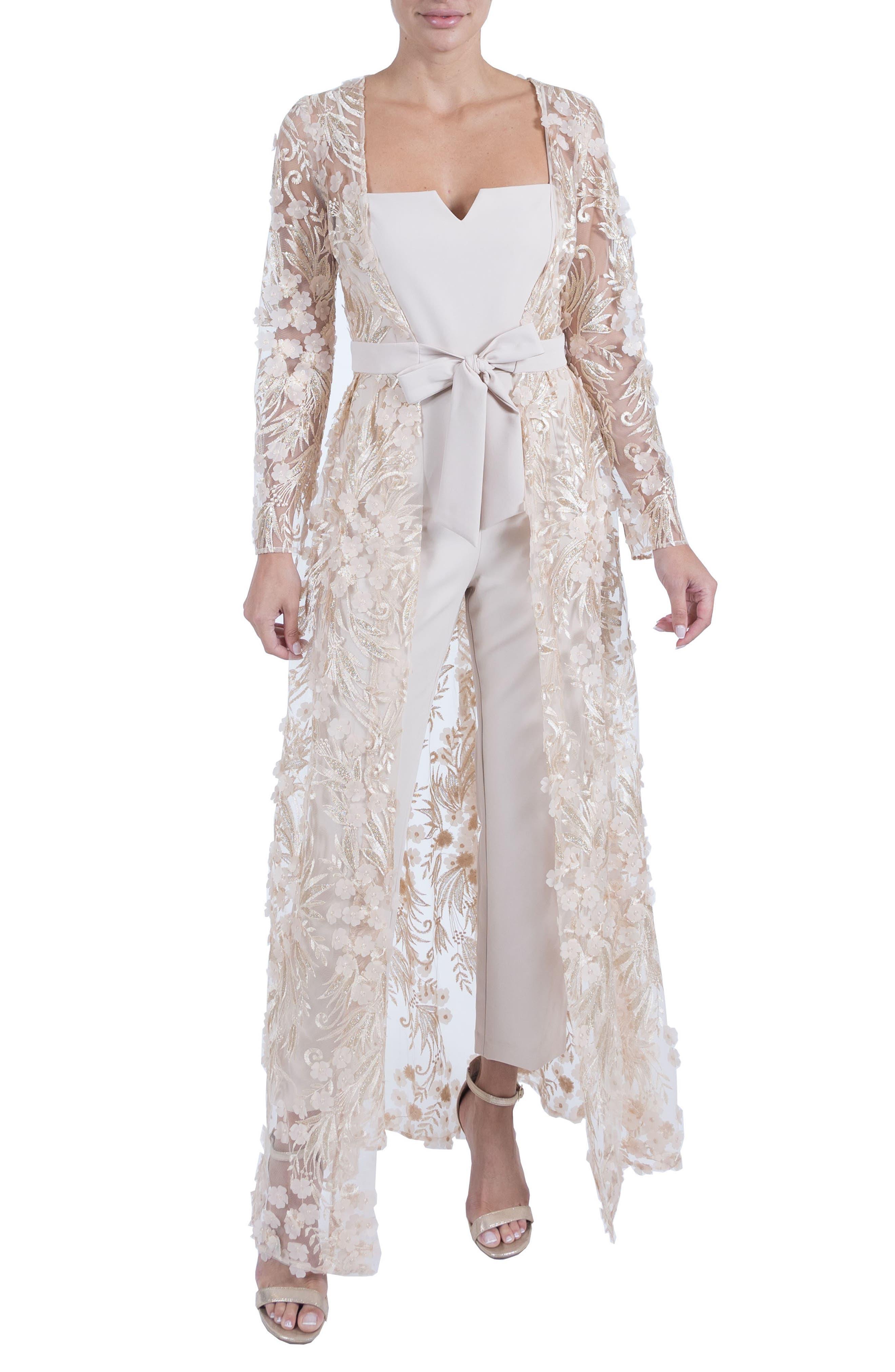 Julia Jordan Floral Lace Long Sleeve Maxi Jumpsuit Lyst