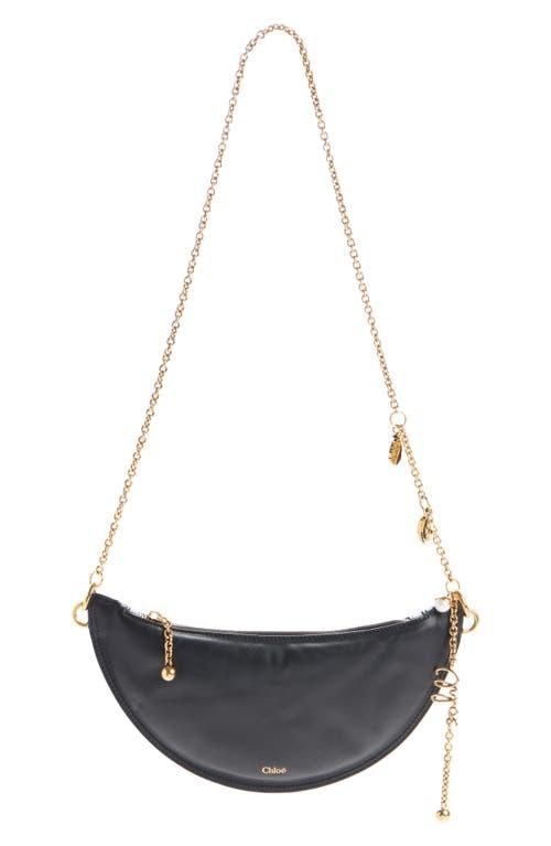 Chloé Mini Icons Leather Half Moon Crossbody Bag in Blue | Lyst