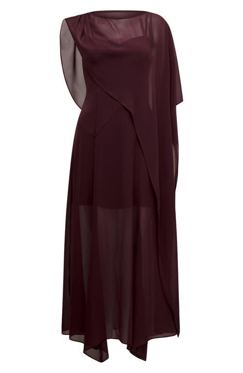 honey sheer maxi dress with cape EVER NEW Honey Sheer Maxi Dress With Cape in Purple