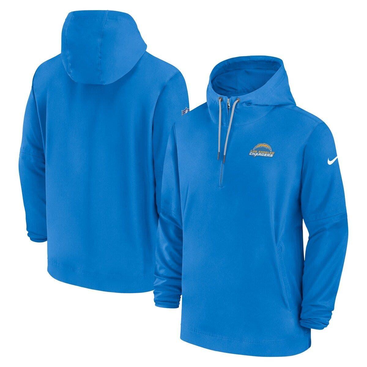 Nike Men's Los Angeles Chargers 2023 Sideline Club Blue Full-Zip