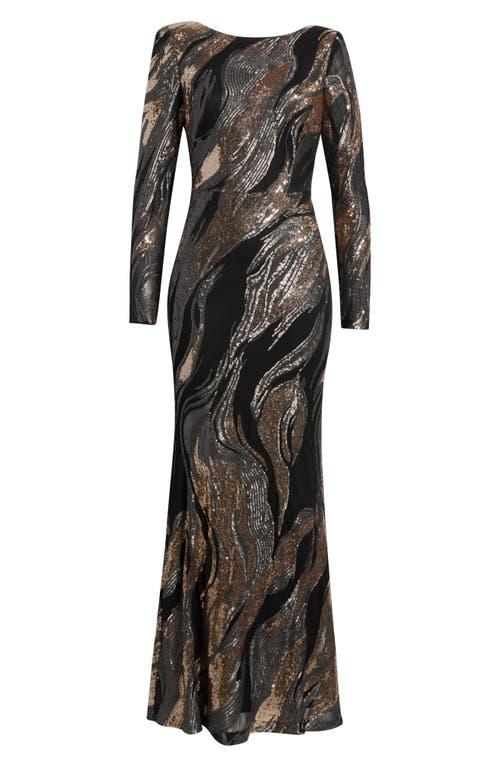 club l long sleeve sequin dress Ensley Navy Sequin Sweetheart Long-Sleeve Maxi Dress – Club L London