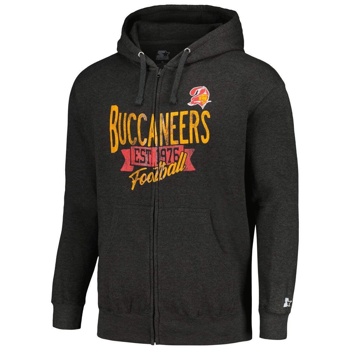 Men's Tampa Bay Buccaneers Starter Gray/Red Extreme Fireballer Throwback  Pullover Hoodie