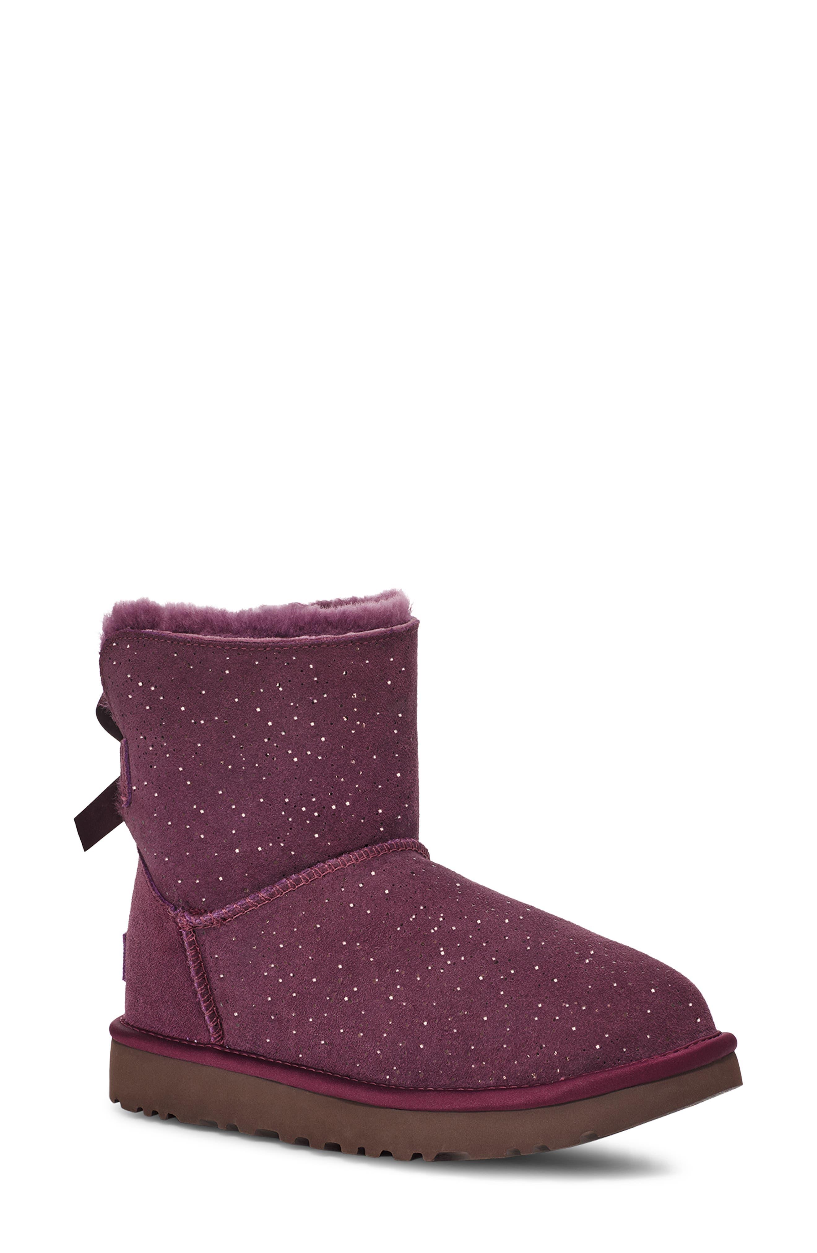 UGG ugg(r) Mini Bailey Bow Embellished Genuine Shearling Bootie in ...