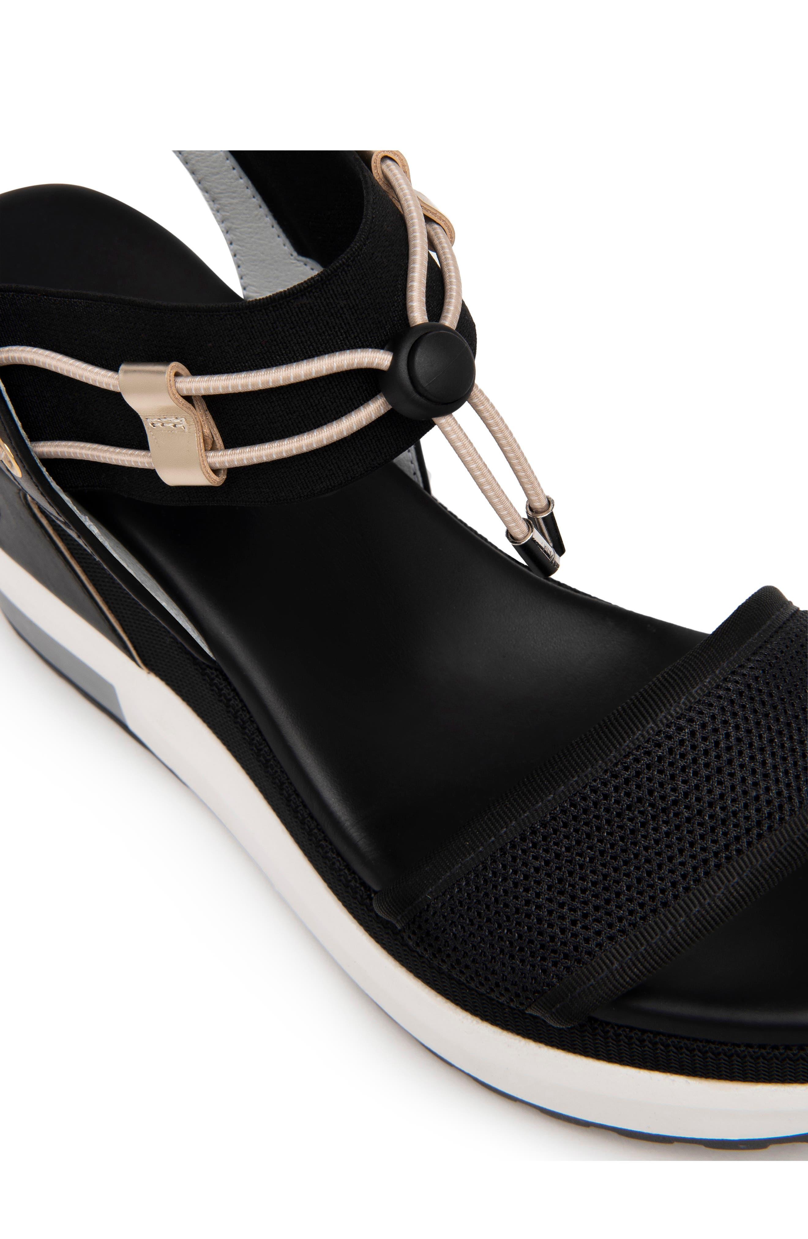 Nero Giardini Bungee Platform Wedge Sandal in Black | Lyst