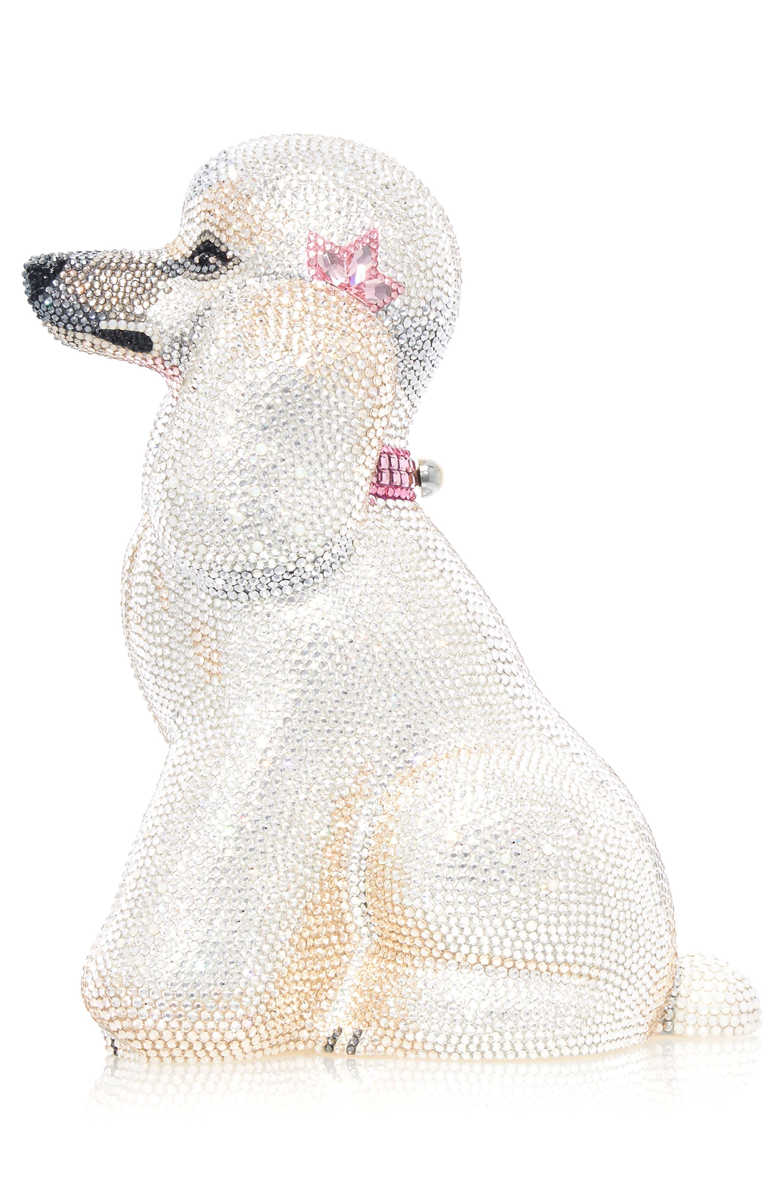 Judith Leiber Judith Leiber French Poodle Lucille Crystal Clutch in White