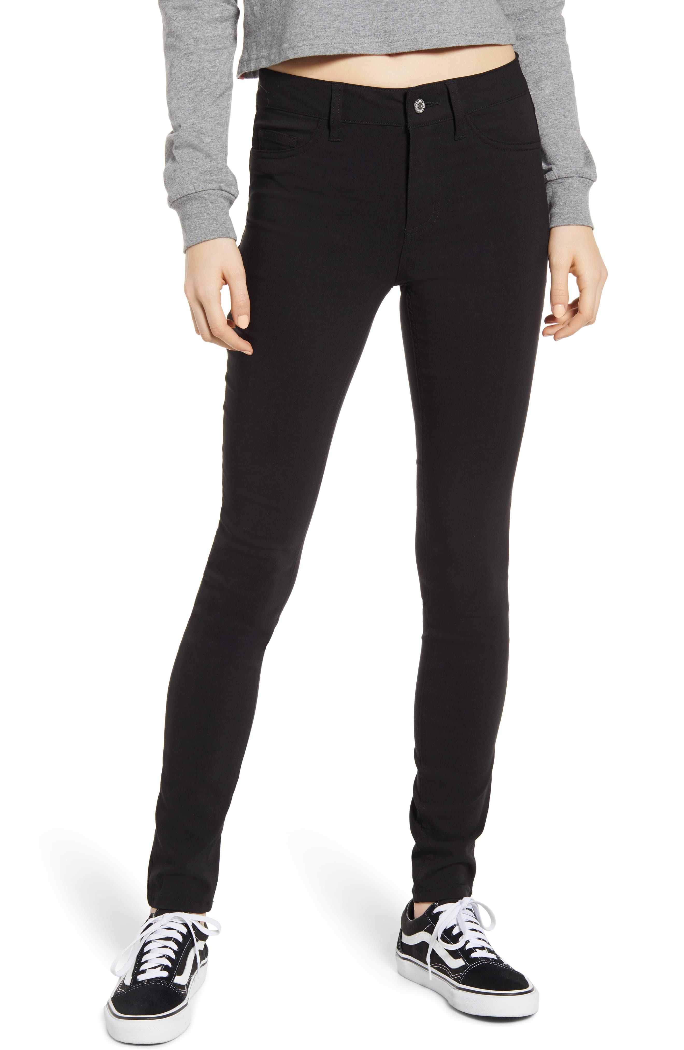 black high waisted stretch pants