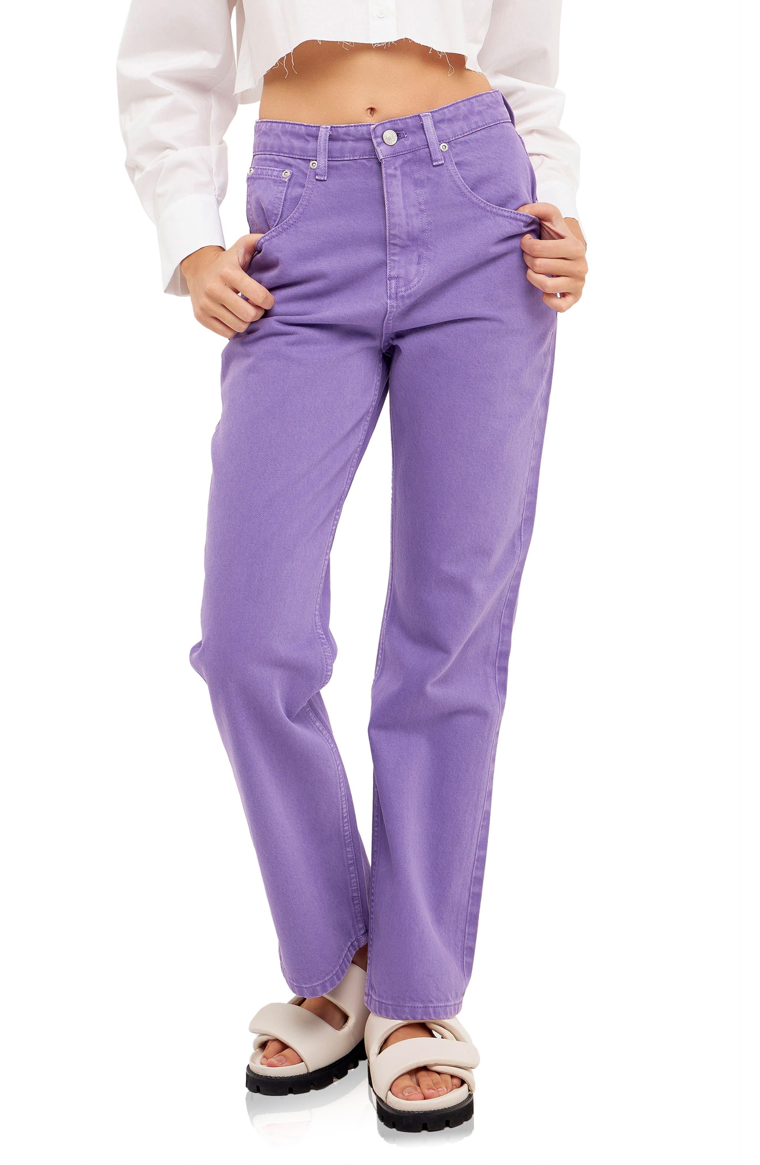Grey Lab Color Wash Wide Leg Jeans in Purple | Lyst