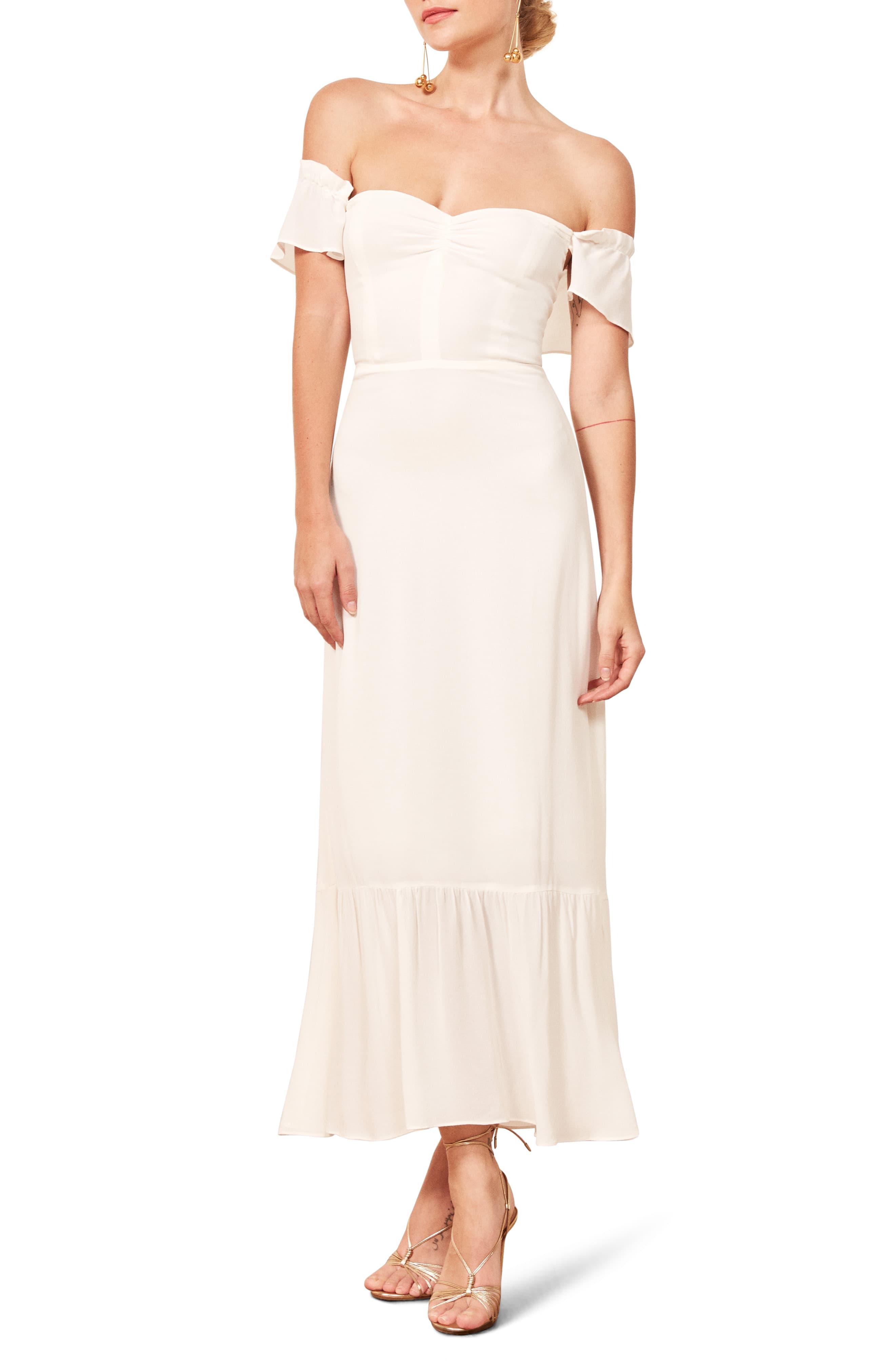Reformation Butterfly Midi Dress in Ivory (White) - Lyst