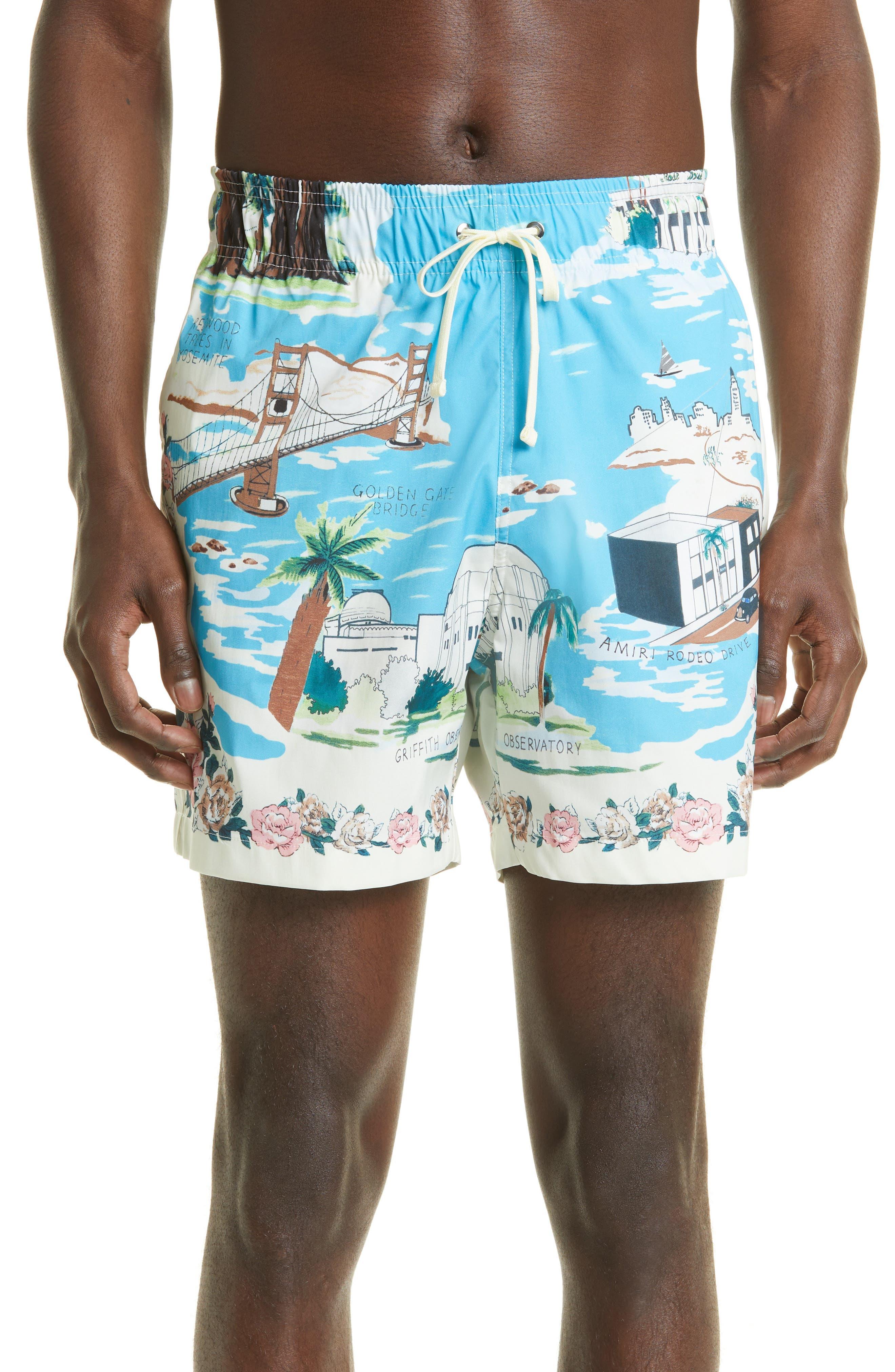 Amiri California Swim Trunks in Blue for Men Lyst