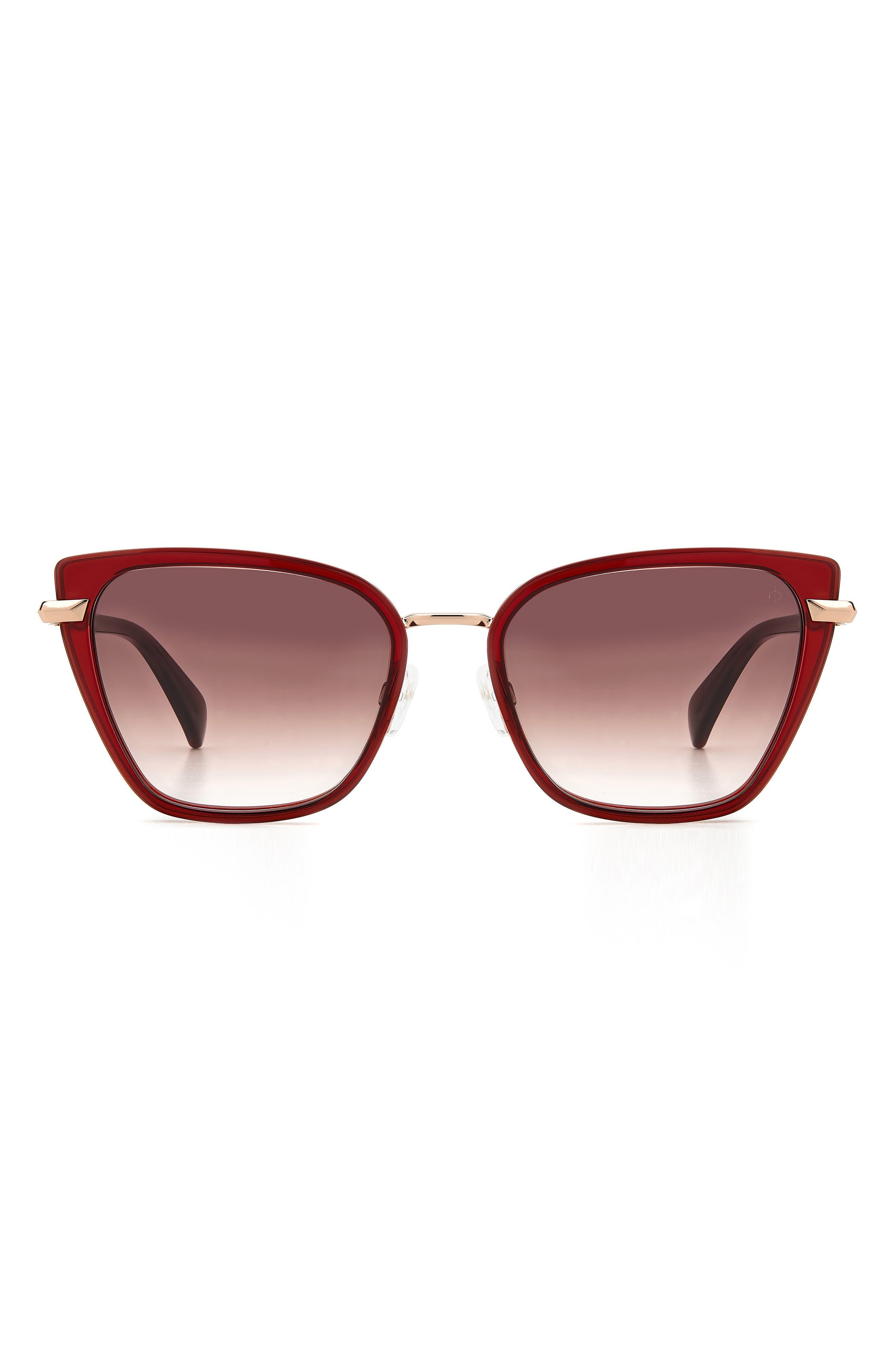 Rag & Bone 56mm Gradient Cat Eye Sunglasses in Red | Lyst