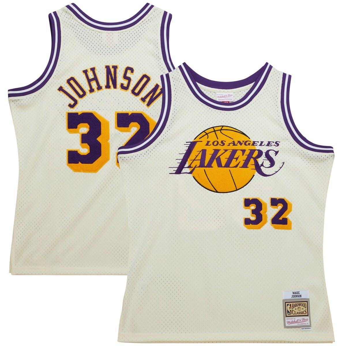 Mitchell & Ness Men's Magic Johnson Purple, Gold Los Angeles