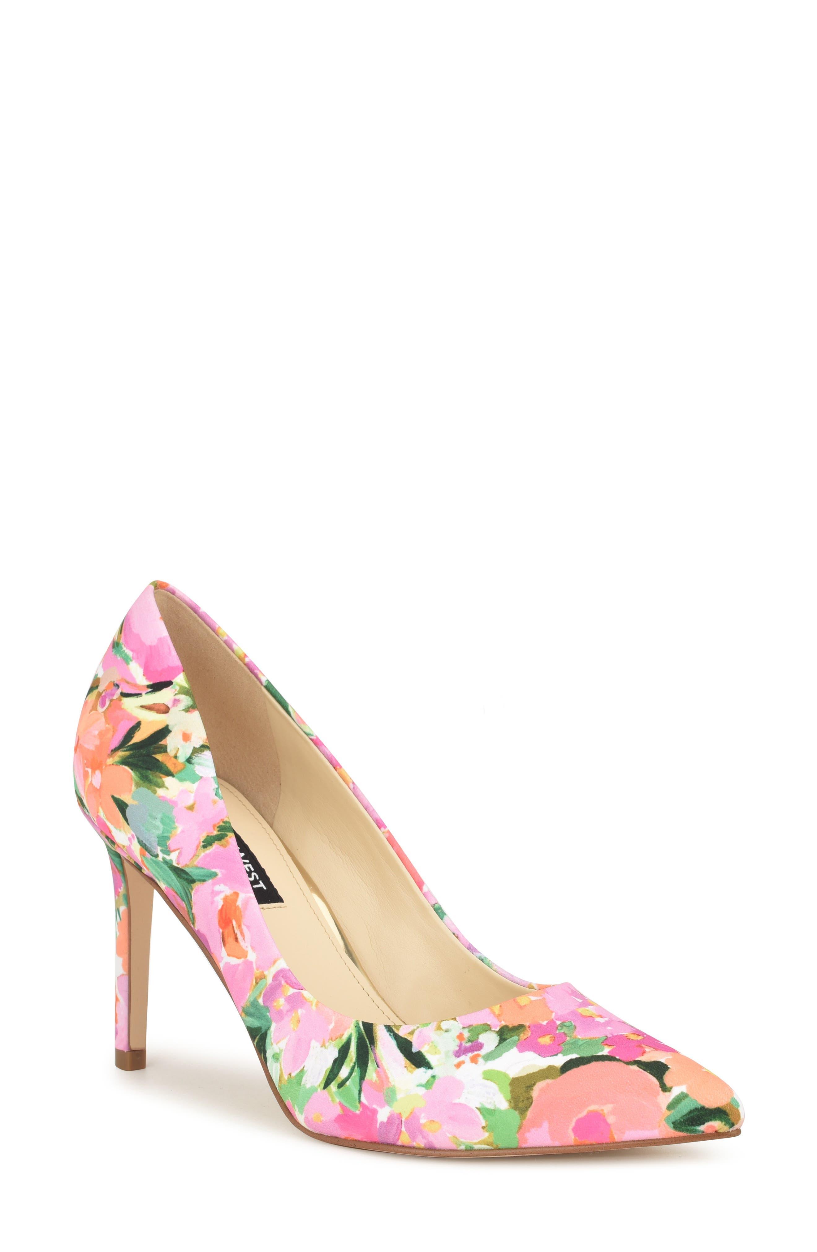 Nine west cheap floral pumps