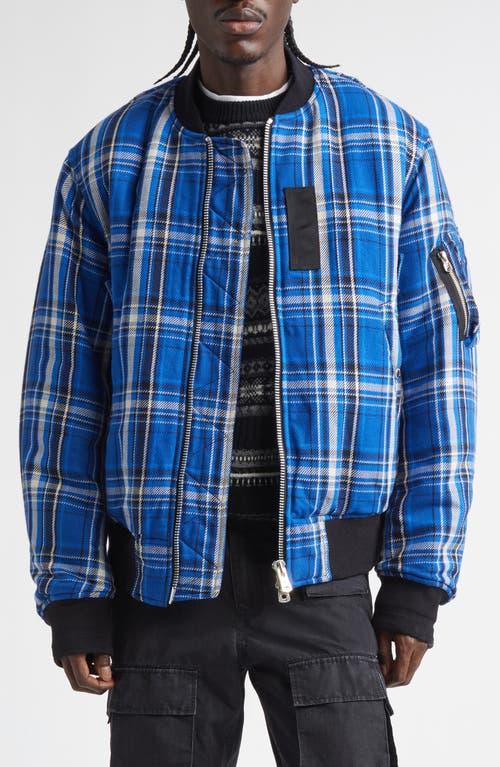 TAKAHIROMIYASHITA TheSoloist. X Rafu Flannel Flight Jacket in Blue