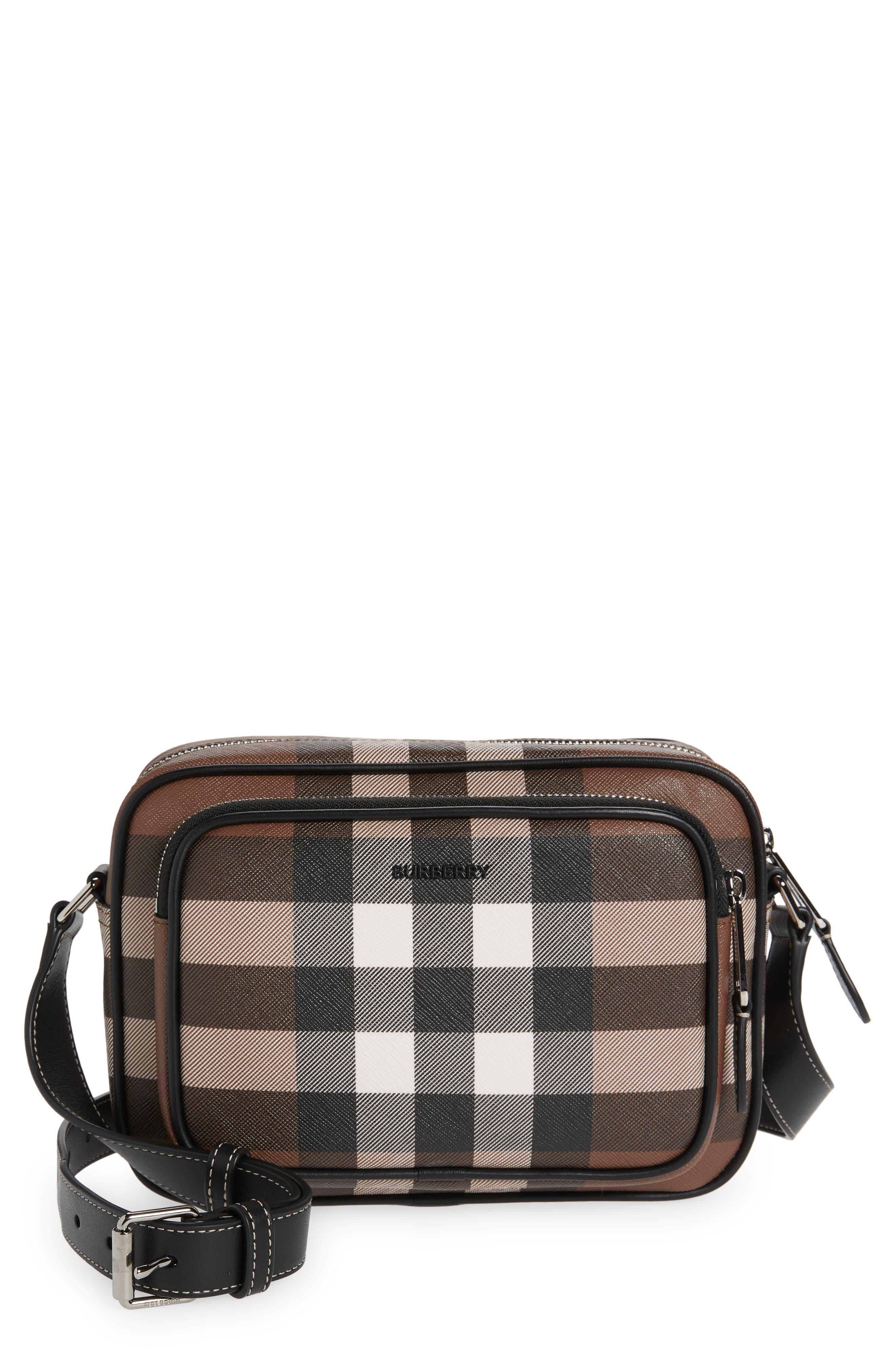 Burberry Paddy Check Coated Canvas Crossbody Bag in Black for Men | Lyst