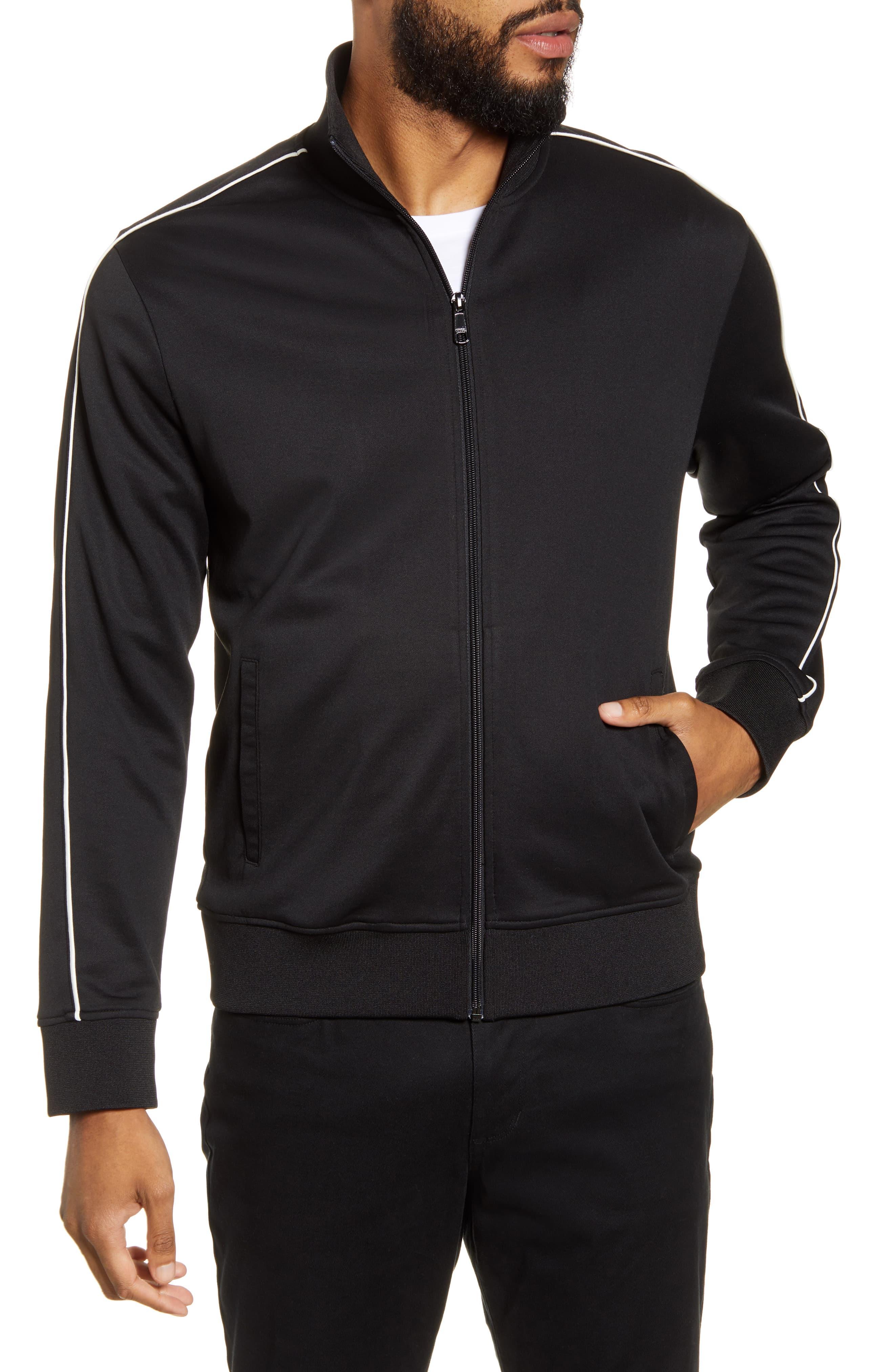 Vince Slim Fit Zipup Track Jacket in Black for Men Lyst