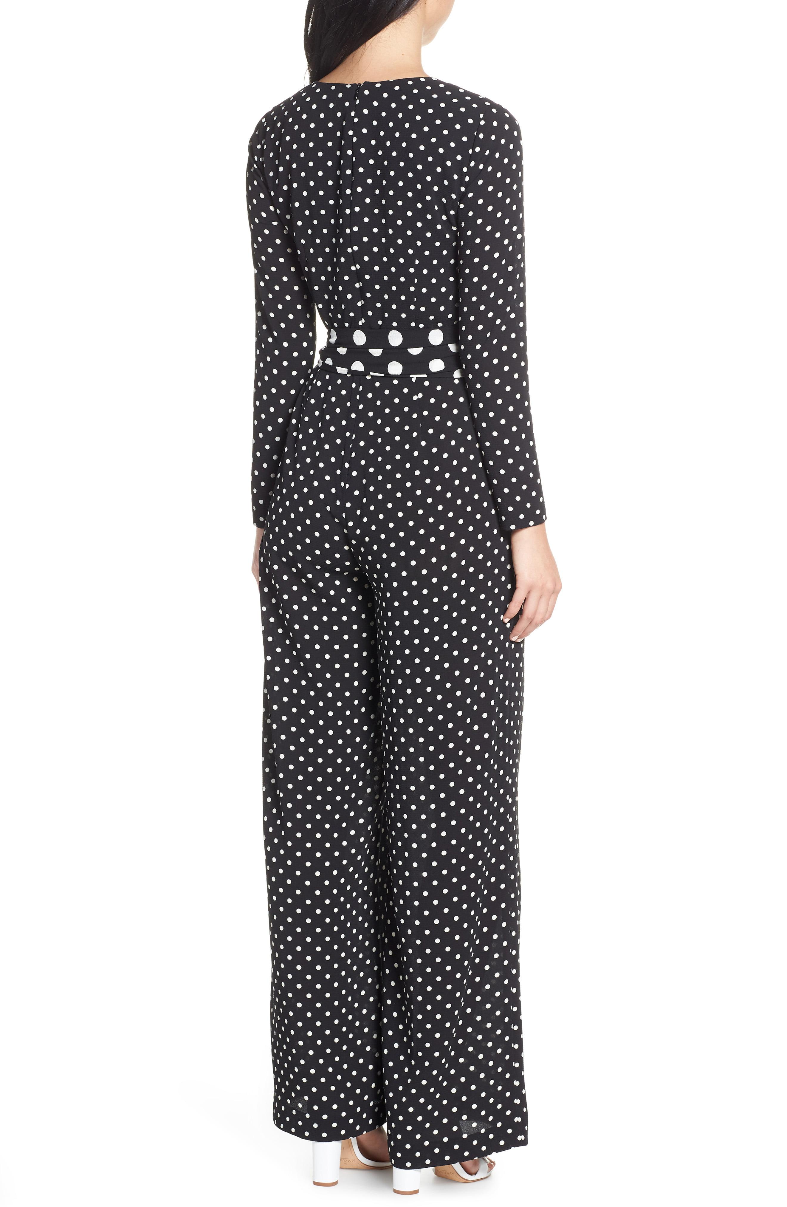 eliza j polka dot jumpsuit