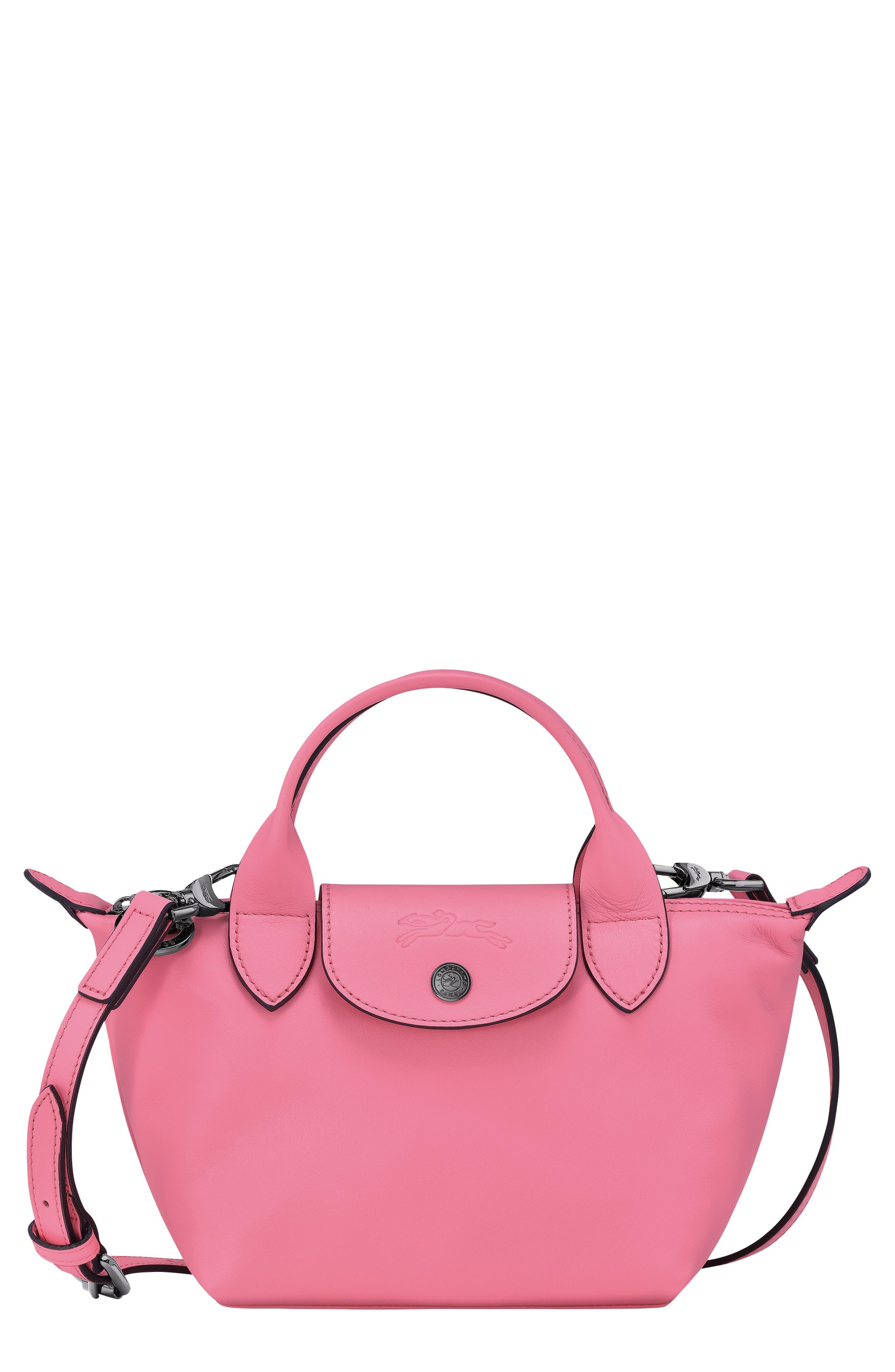 Longchamp Extra Small Le Pliage Xtra Leather Crossbody Bag in Pink | Lyst