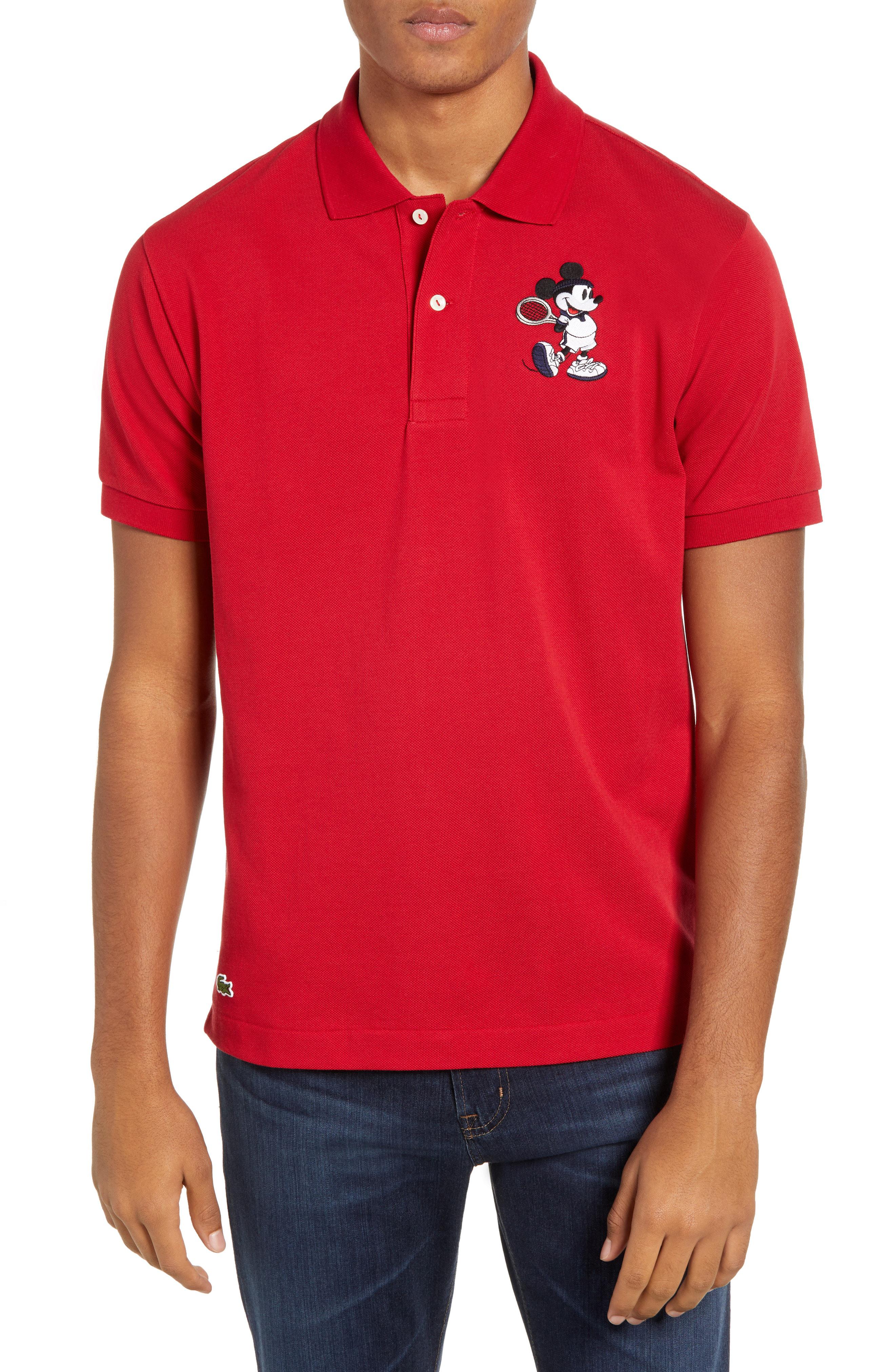 Lacoste Disney Mickey Mouse Regular Fit Polo in Red for Men - Lyst