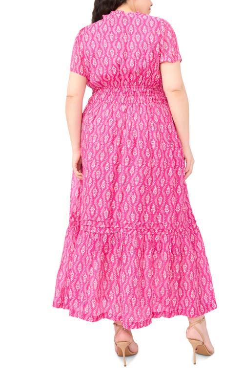 strapless open back dress Magenta Velvet Button Down Maternity Plus Mini Dress main image 1