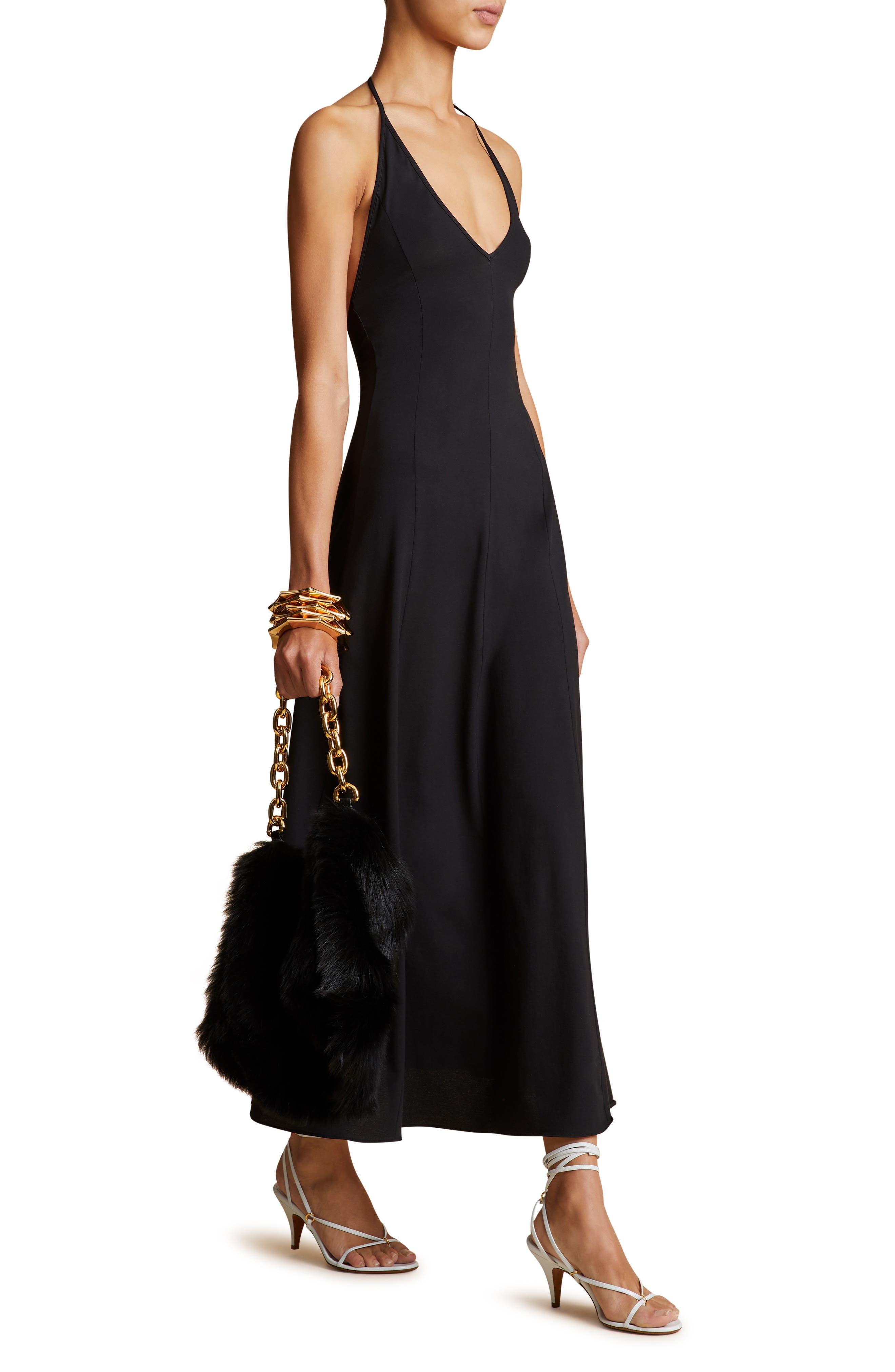 Khaite Raysha Jersey Halter Dress in Black | Lyst