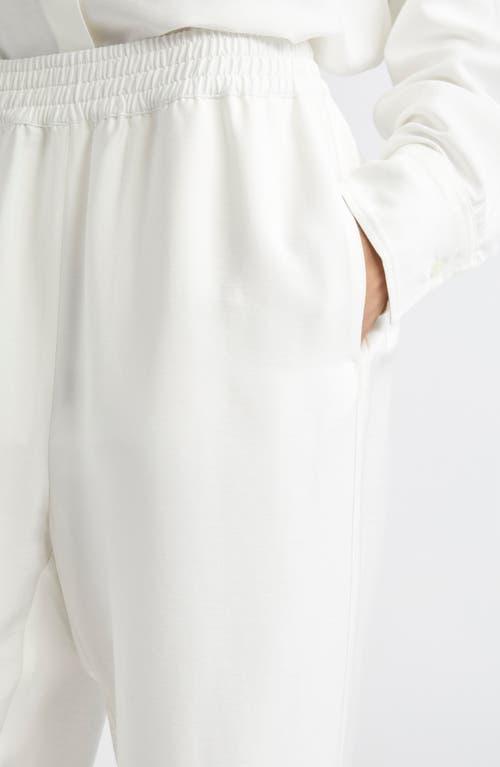 Teurn Studios Fluid Elastic Waist Trousers in White | Lyst