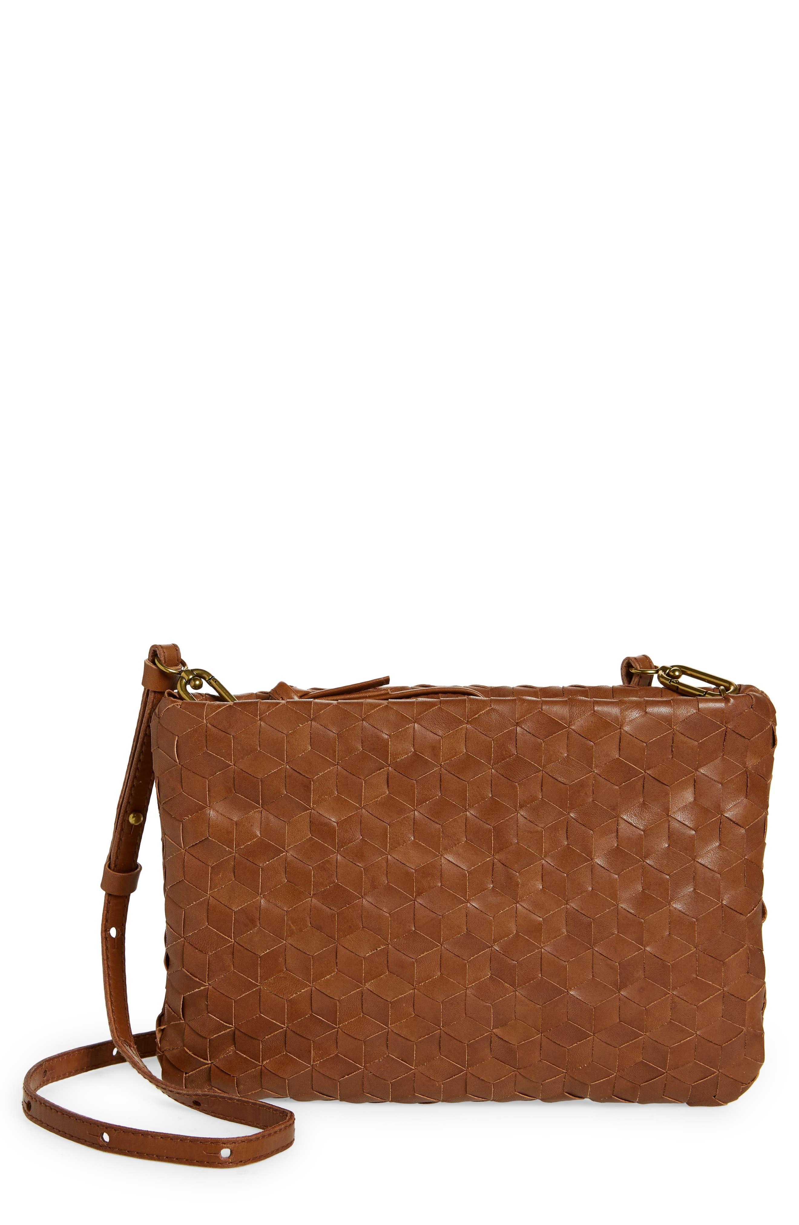 Madewell Puffy Woven Crossbody Bag in Brown Lyst
