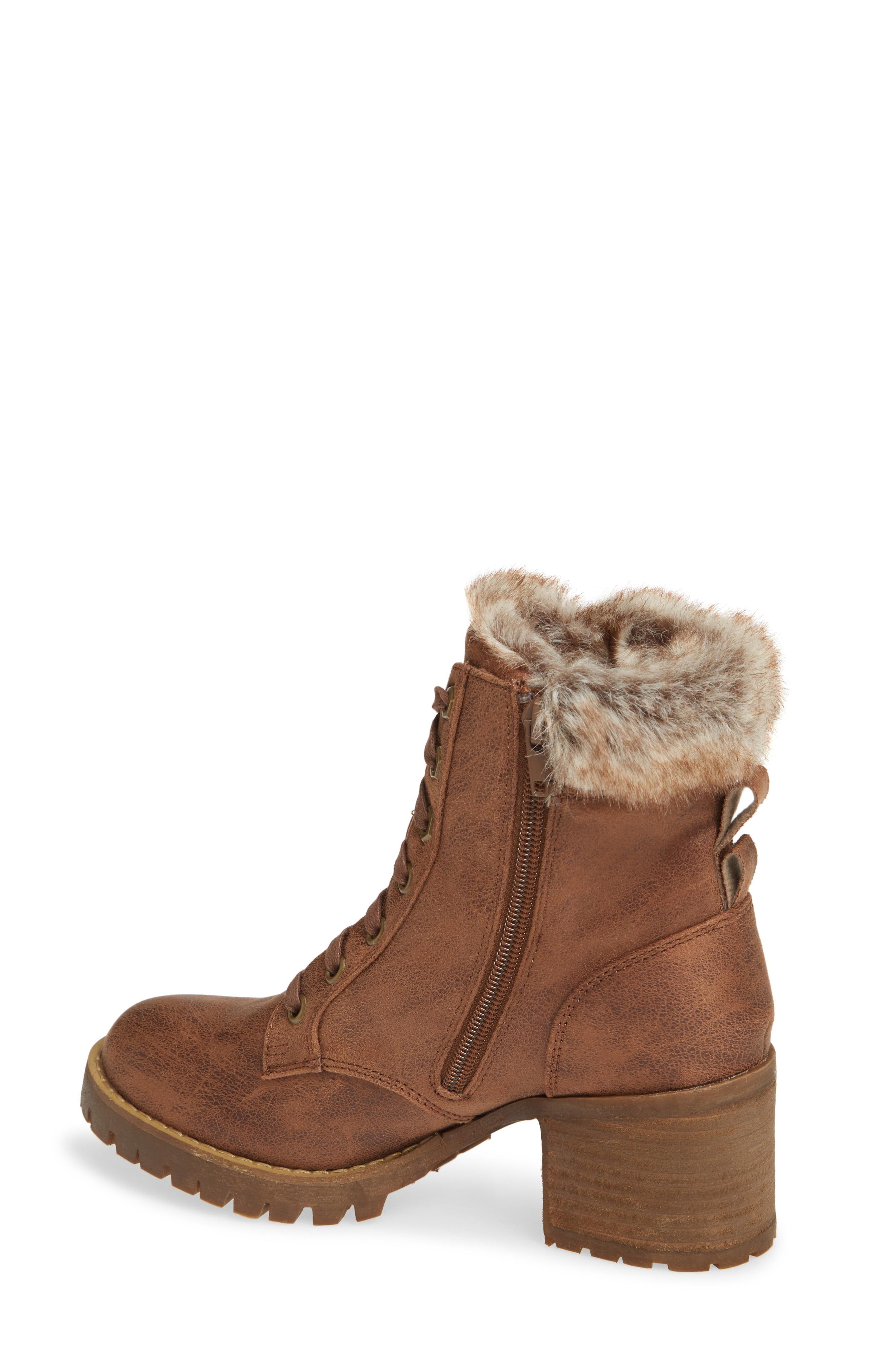 steve madden comfort faux fur trim bootie