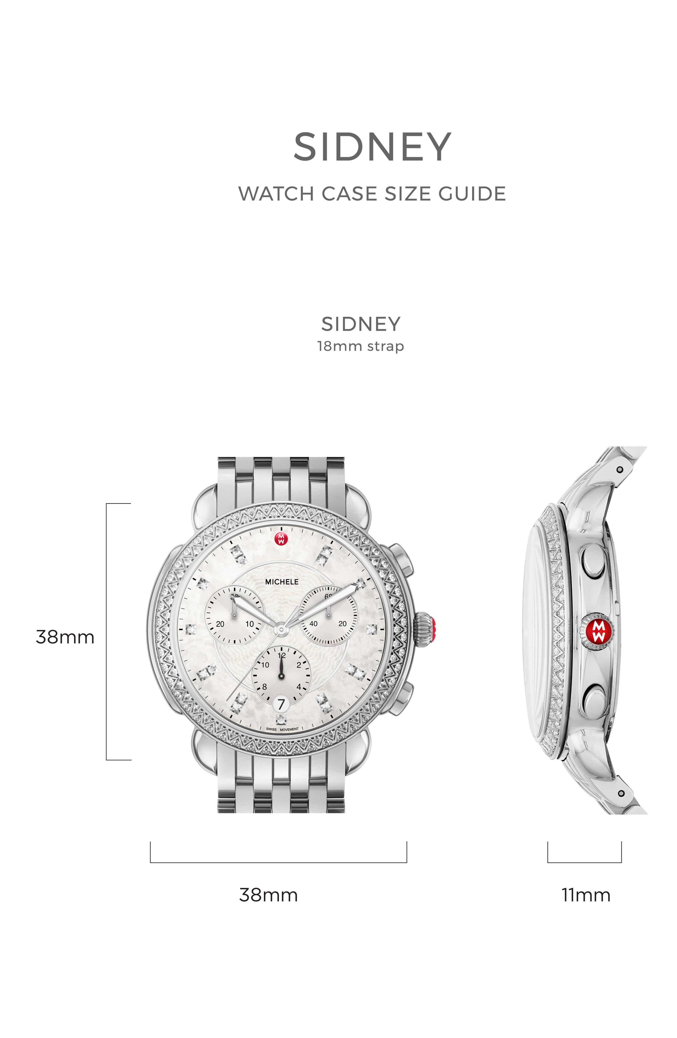 Michele Sidney Chronograph Diamond Watch Head Bracelet in Blue