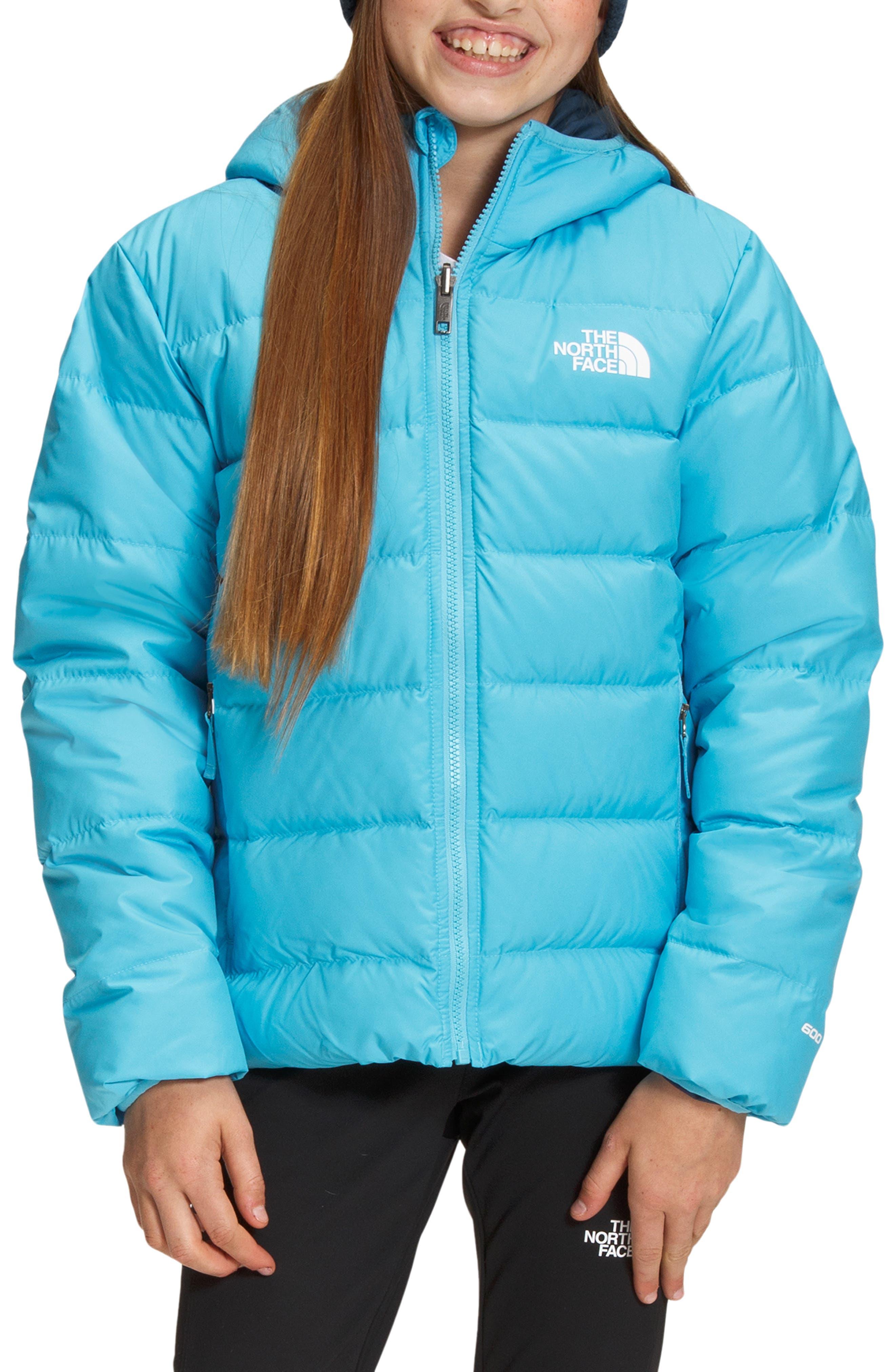 The North Face Reversible Hooded 650fill Power Down Jacket in Blue Lyst