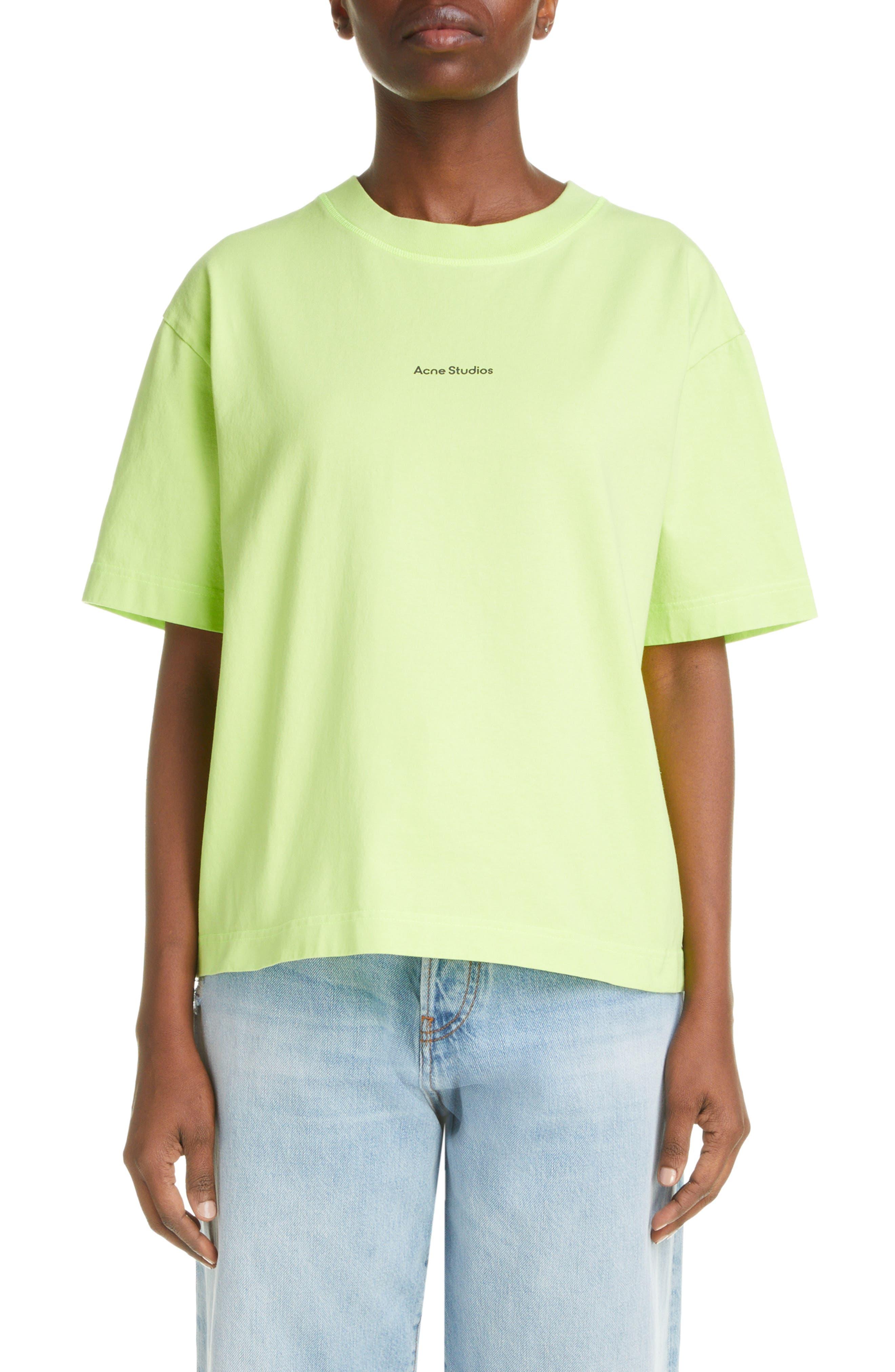 Acne Studios Logo Graphic Cotton Tee in Green | Lyst