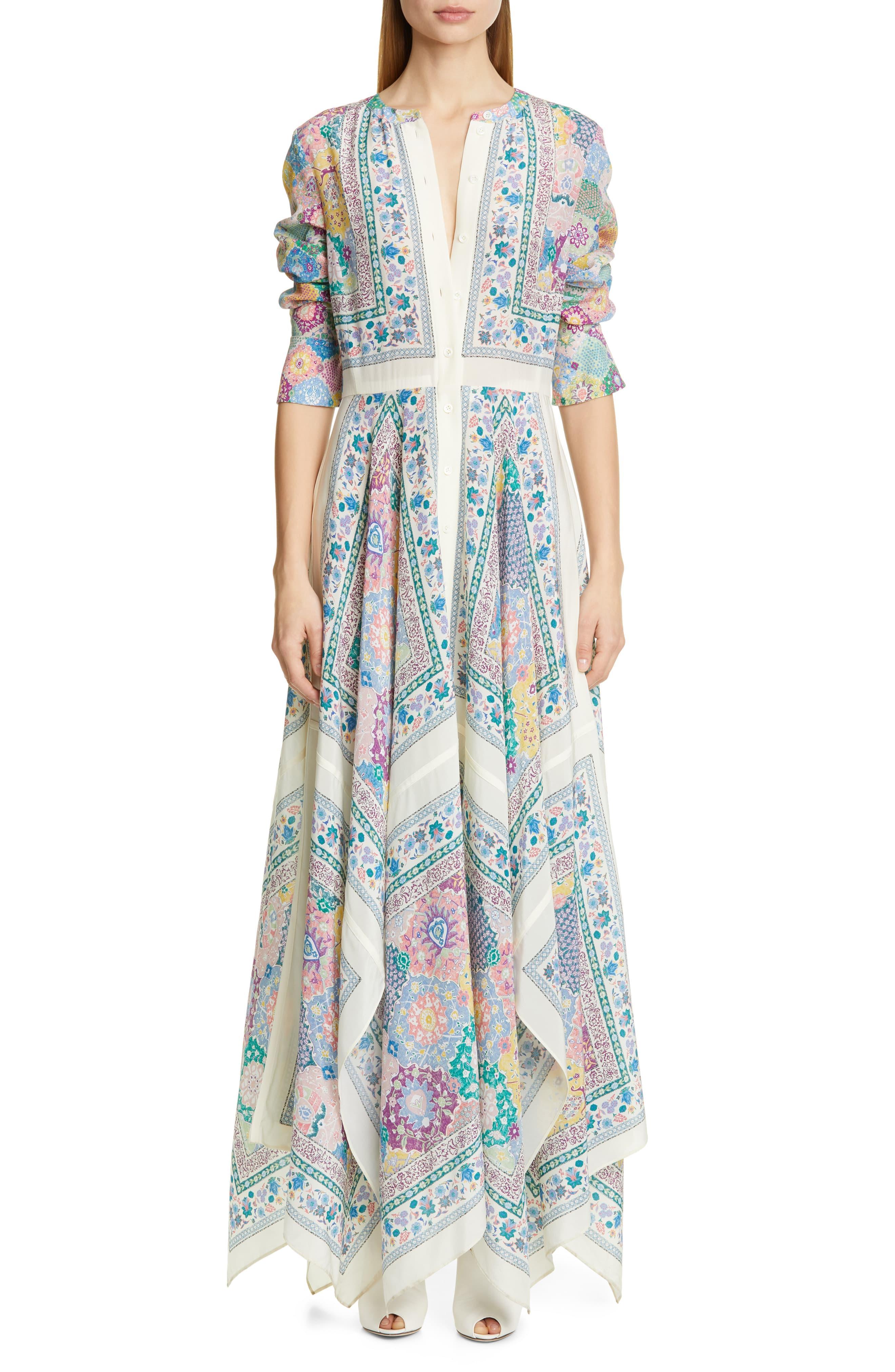 long sleeve silk maxi dress