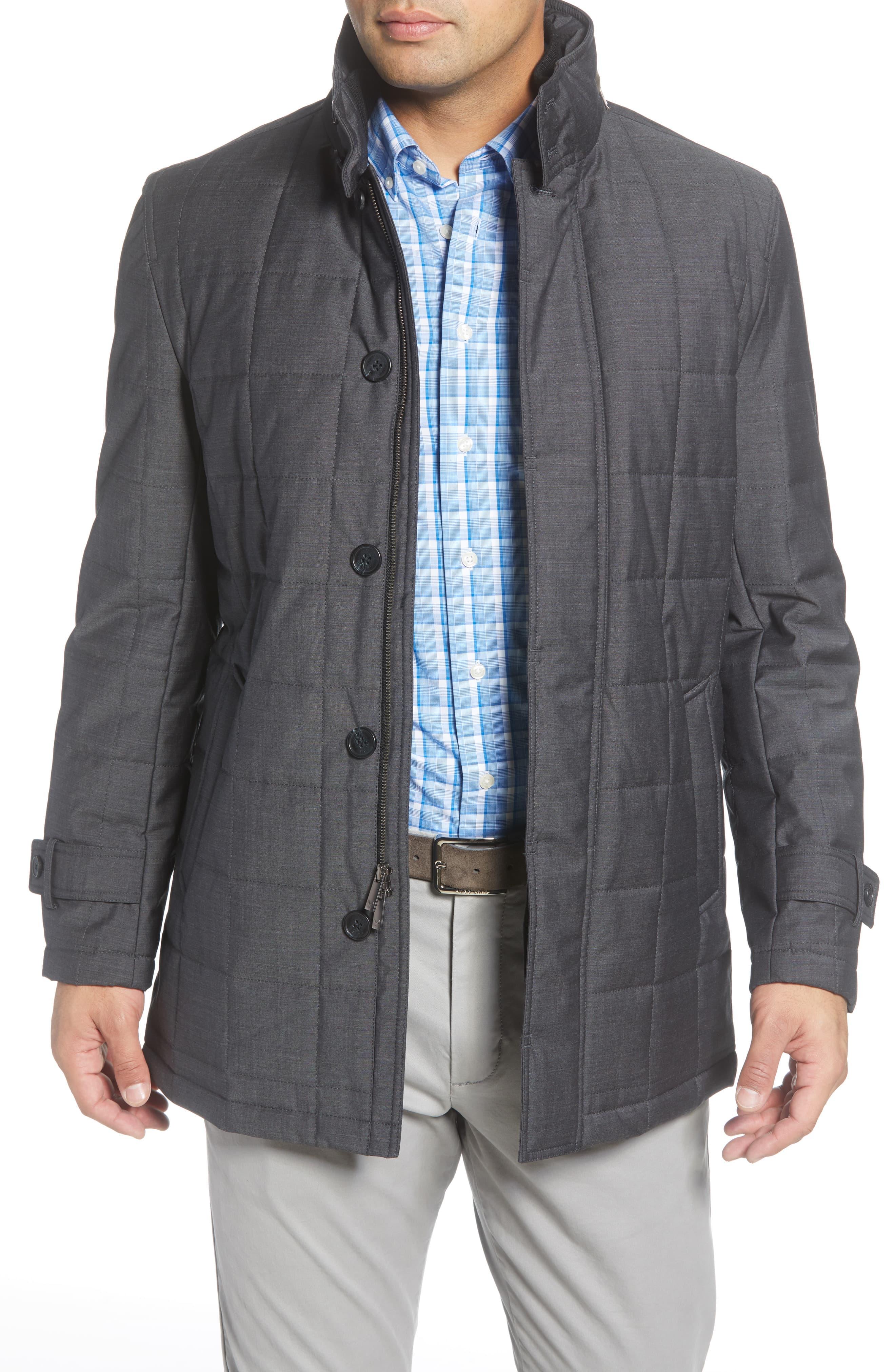 Cardinal Of Canada Wool Quilted Car Coat in Charcoal (Gray) for Men Lyst