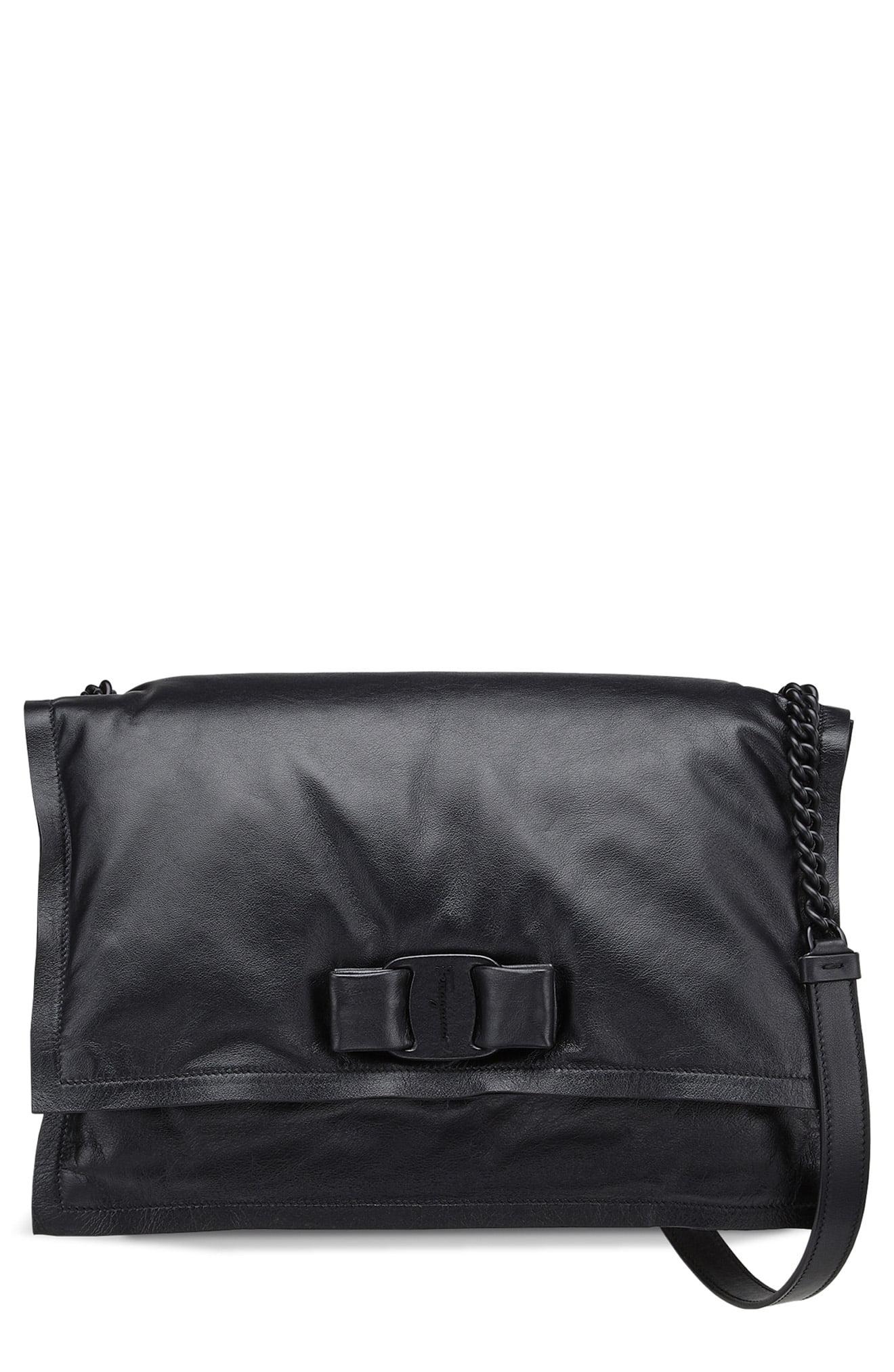 Ferragamo Viva Puffy Calfskin Leather Shoulder Bag in Black | Lyst