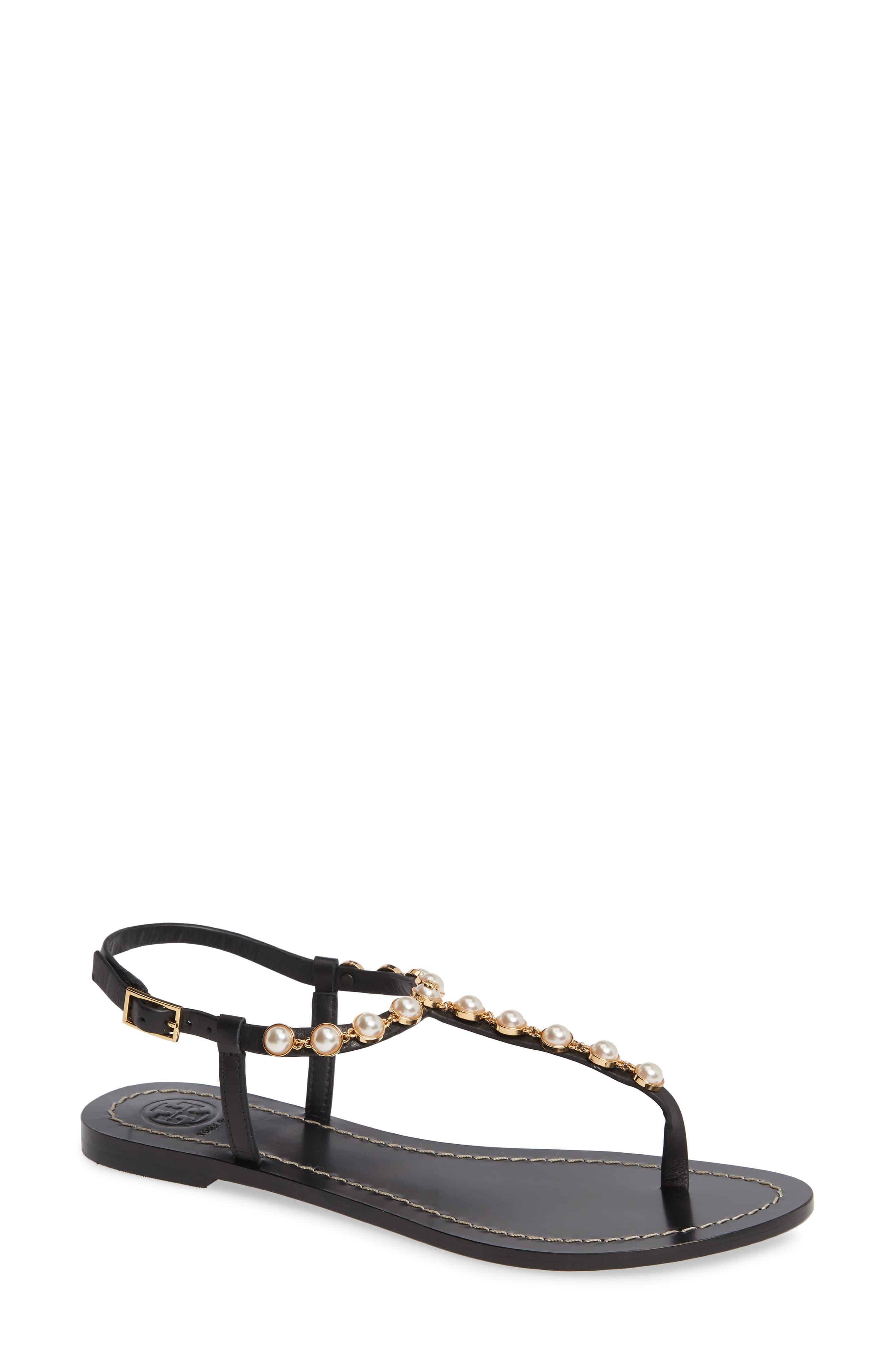 Tory Burch Emmy Pearl Sandals in Black Lyst