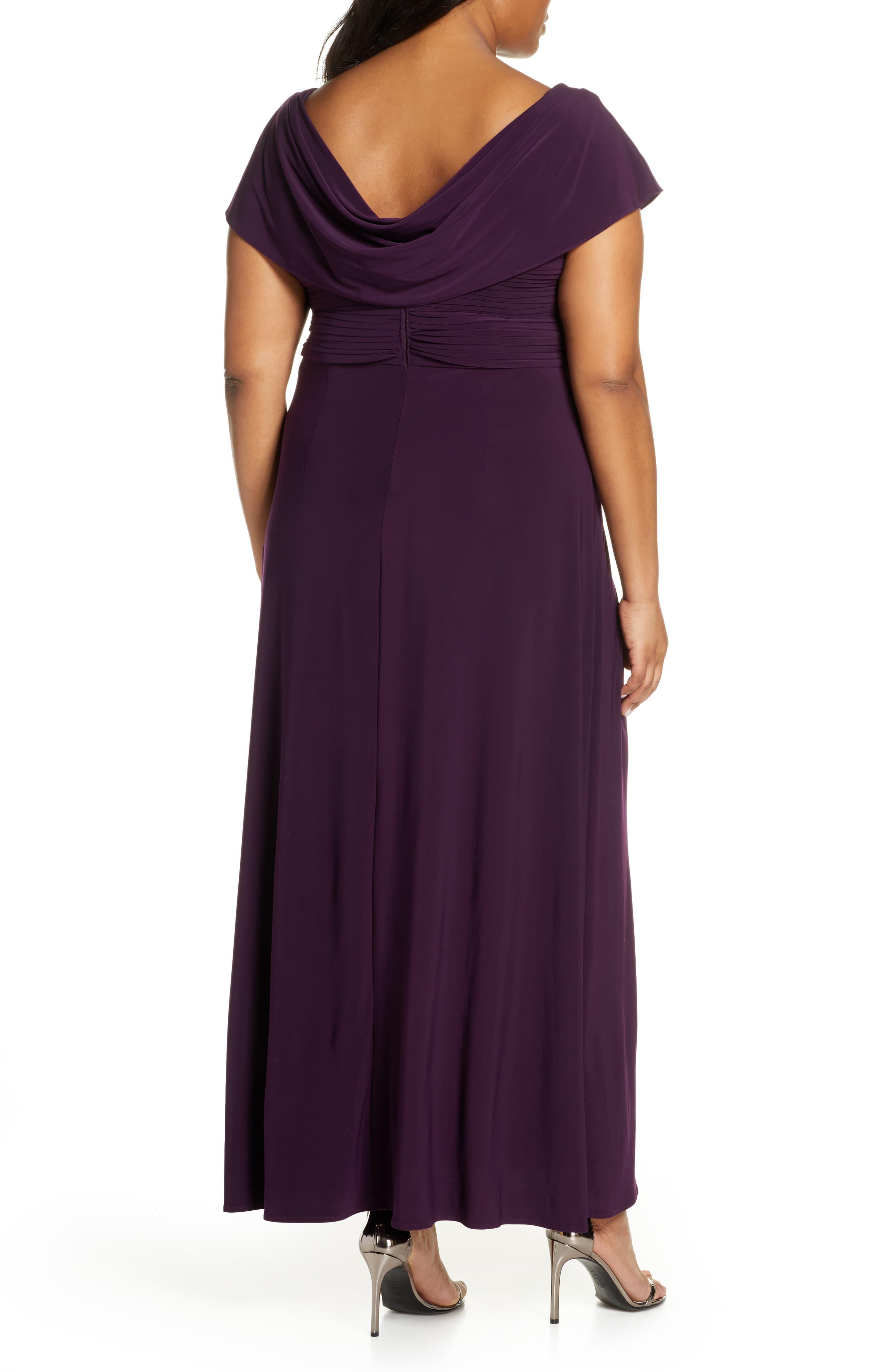 Alex Evenings Cowl Neck Beaded Waist Gown in Purple - Save 14% - Lyst