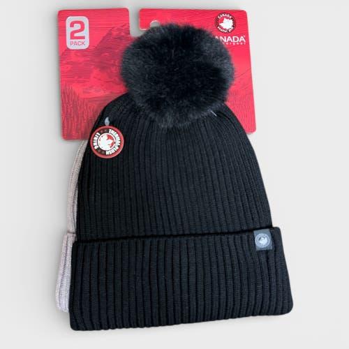 Canada Weather Gear Thermal Plush Lined Beanie Set Hat 2pc Tan Brown Black NEW Canada Weather Gear Men main image 3