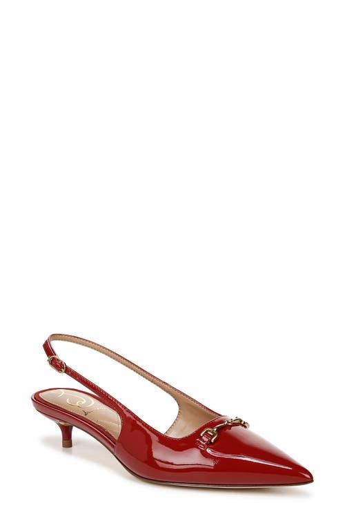 Eldof Women's Pointed Toe Slingback Pumps - 2cm Low Heel, Patent Red, Size 11, Elegant Court Shoes - View #3