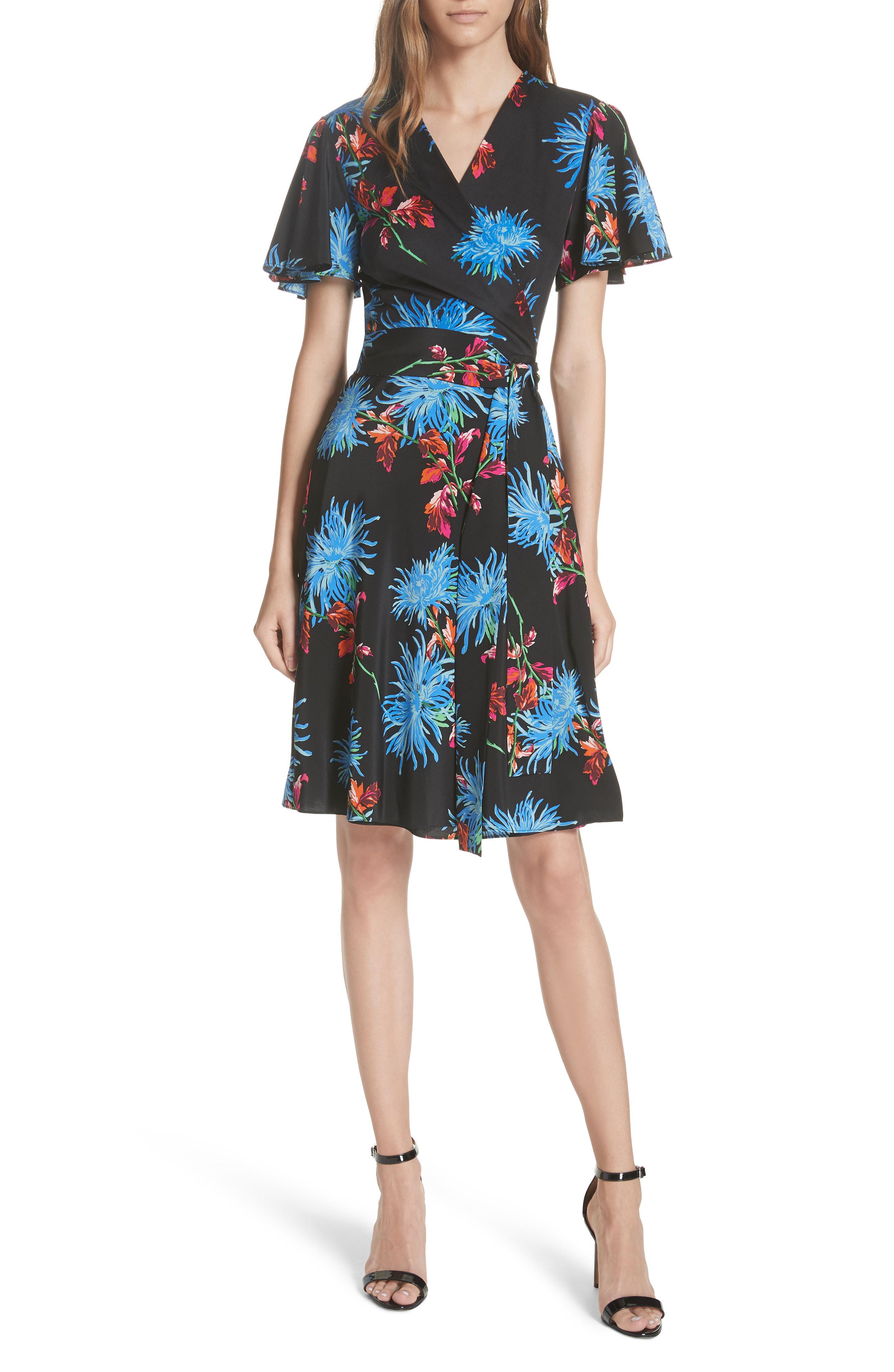 dvf flutter sleeve dress