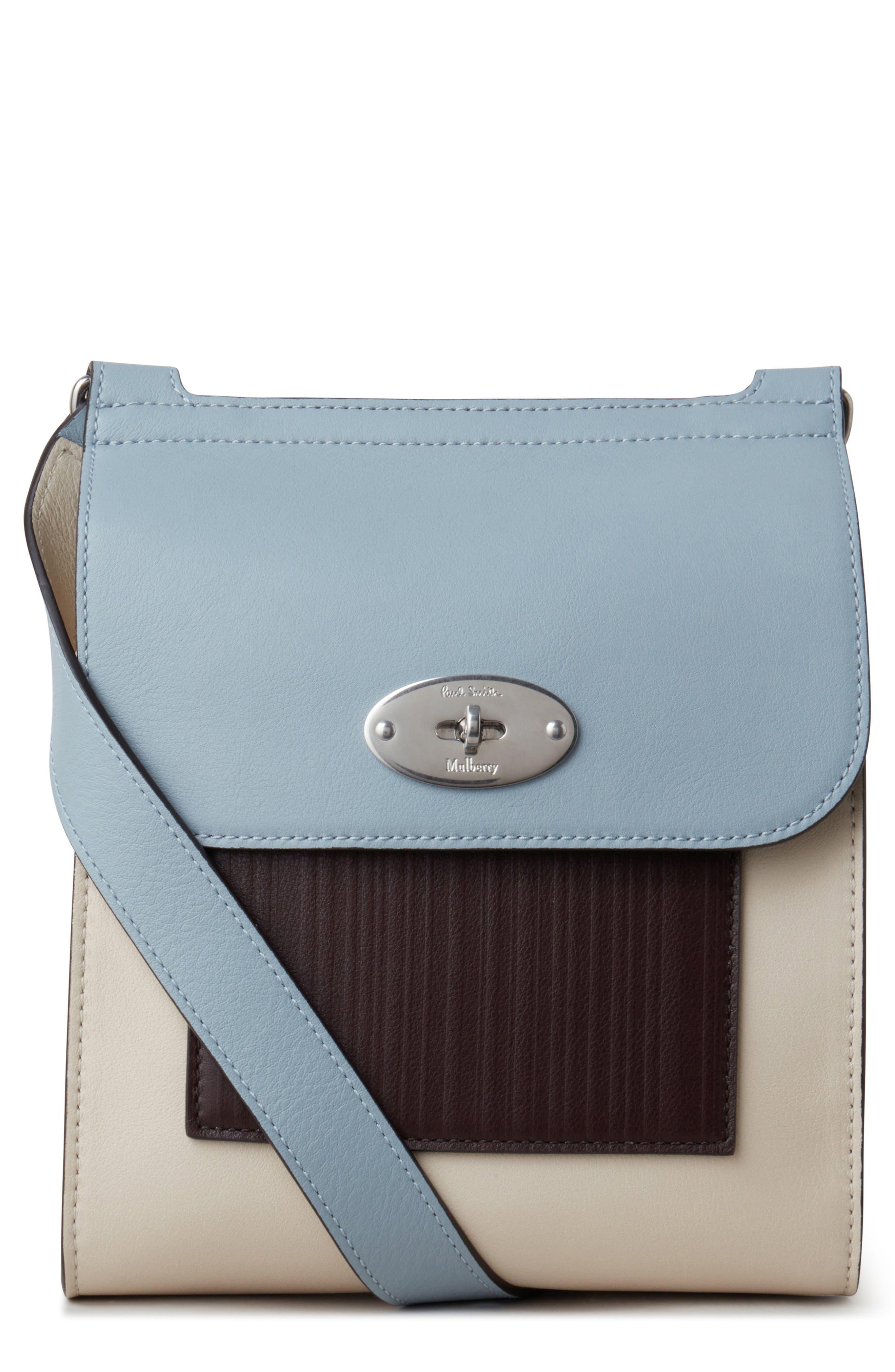 Mulberry X Paul Smith Small Antony Leather Crossbody Bag in Blue Lyst