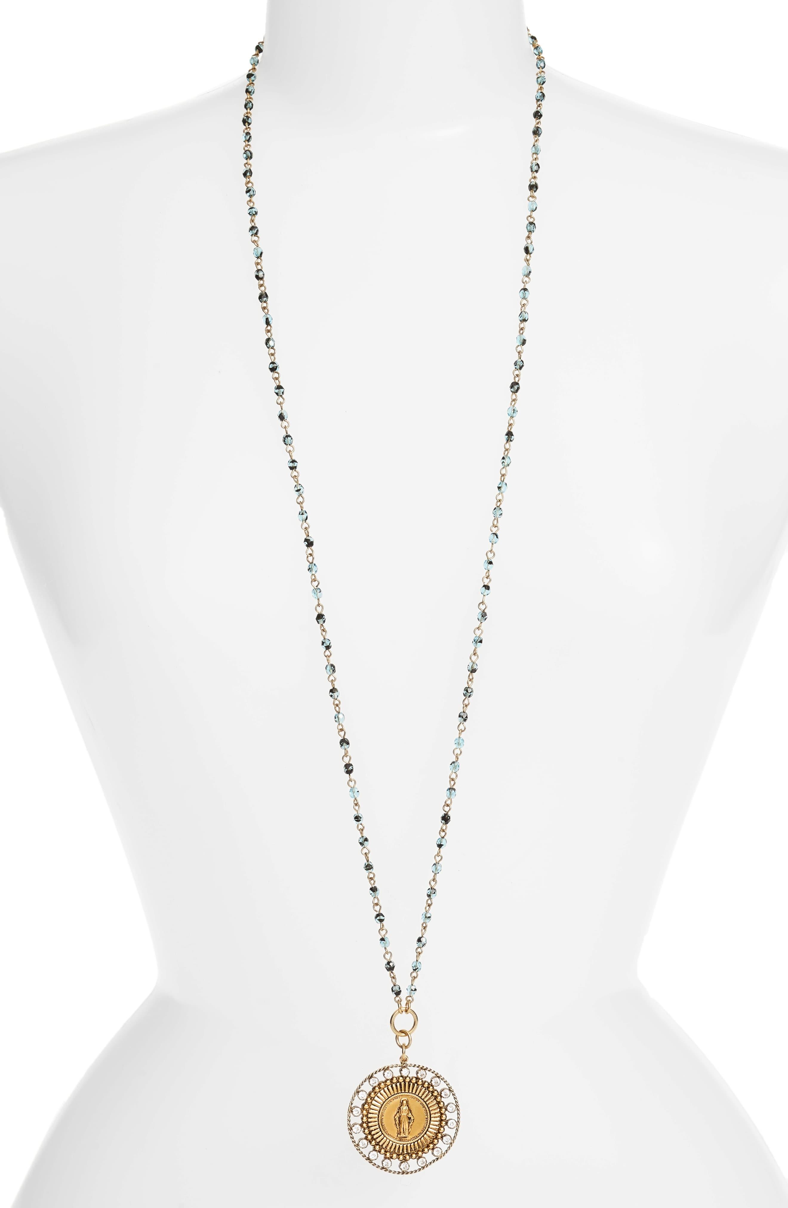 Virgins, Saints & Angels Fobbed Virgin Pendant Necklace in