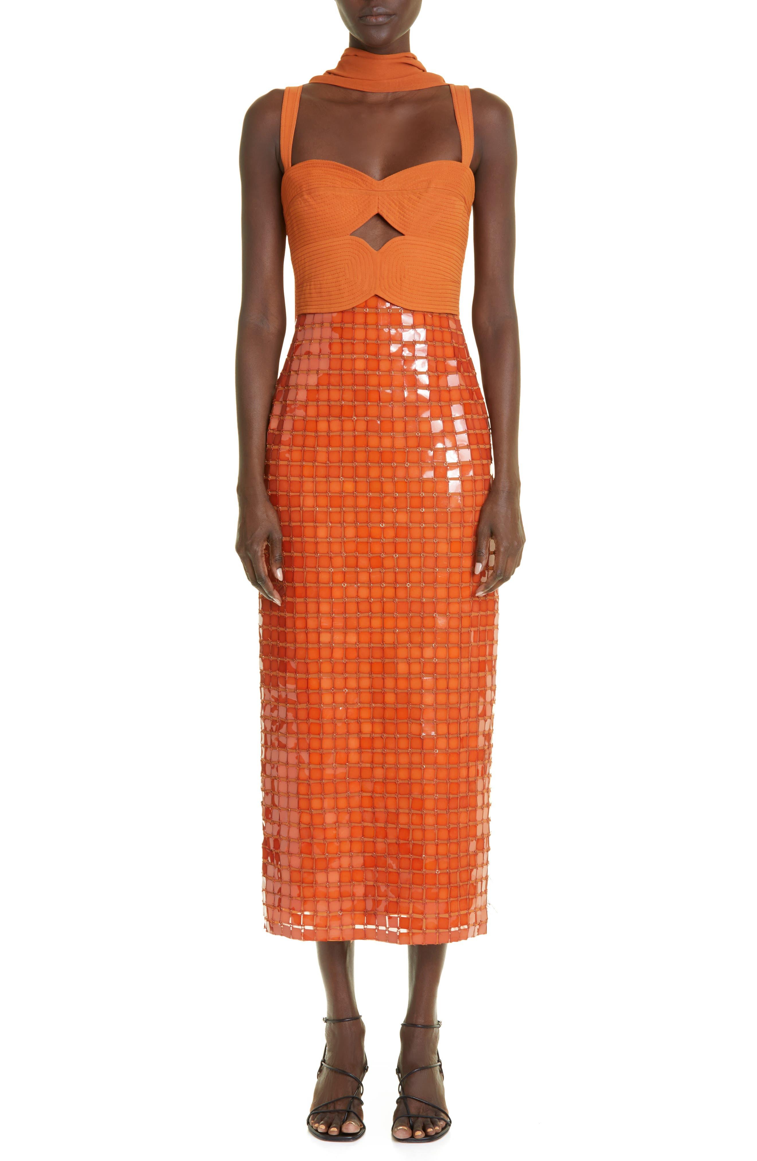 Johanna Ortiz Formal Symmetry Ankle Dress in Orange | Lyst