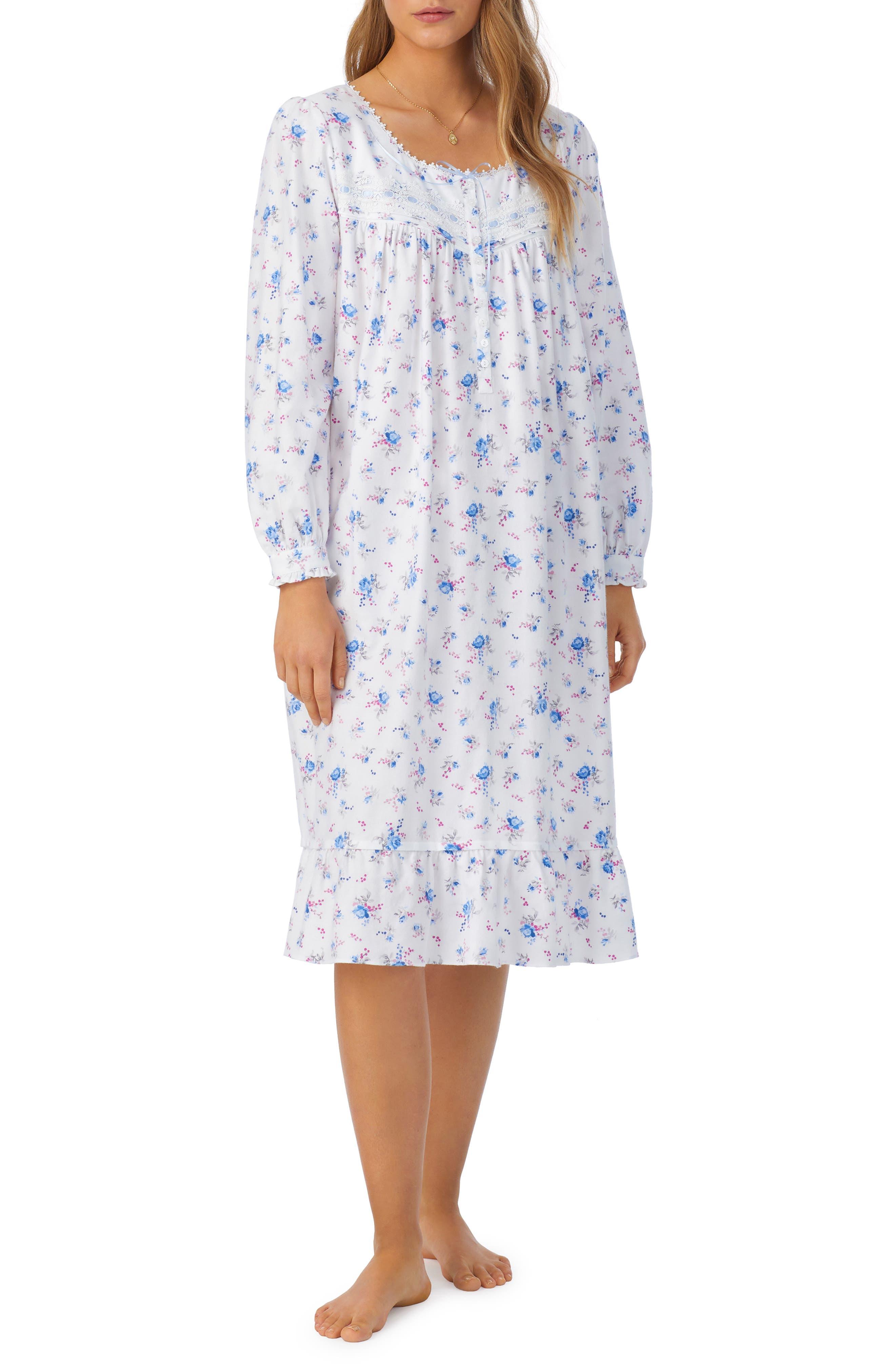 Eileen West Long Sleeve Flannel Waltz Nightgown Lyst